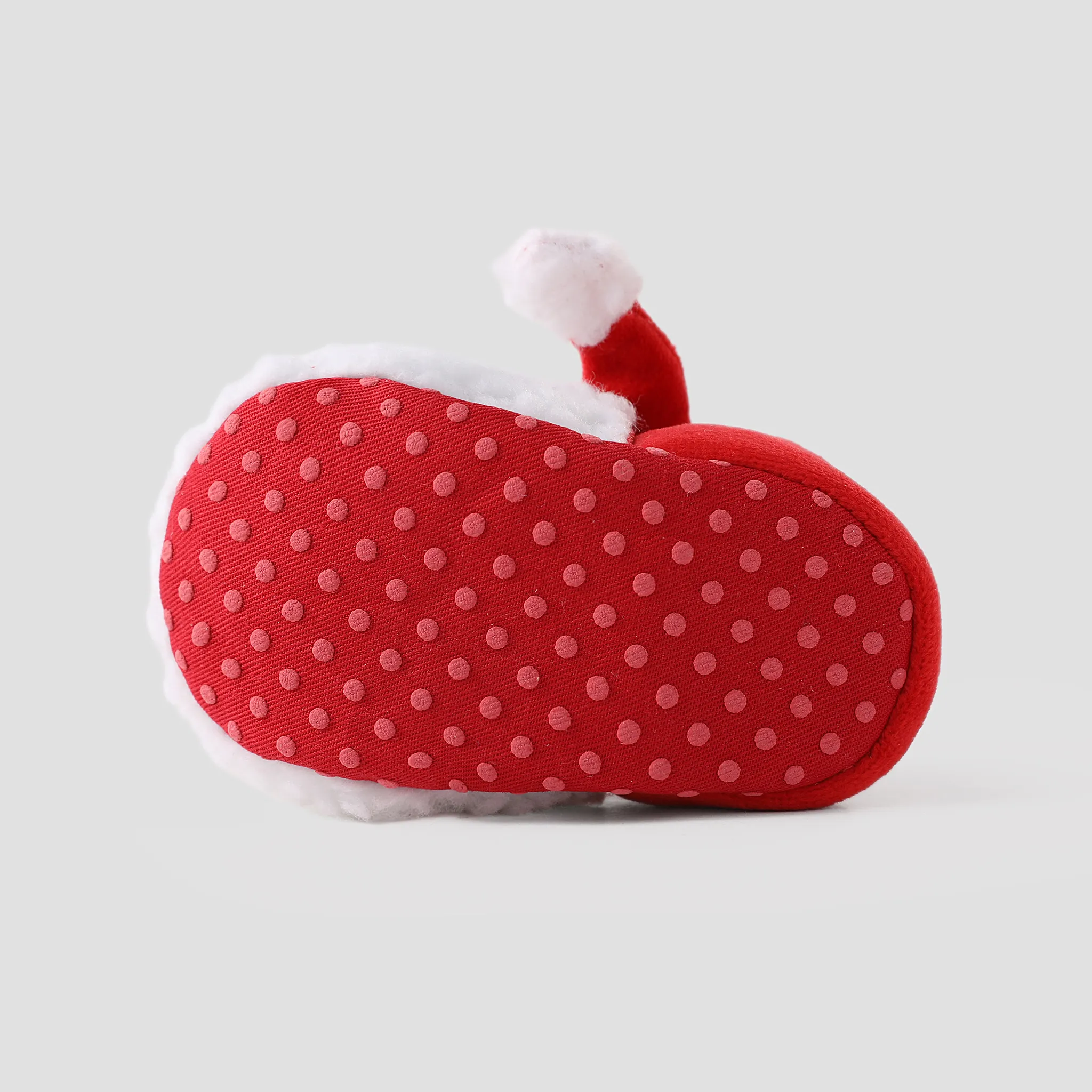 Christmas Baby & Toddler Childlike Santa Pattern Fleece Prewalker Shoes Red image 5