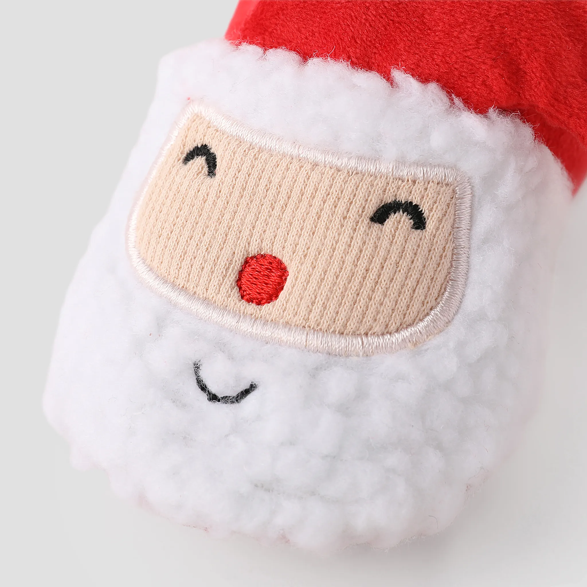 Christmas Baby & Toddler Childlike Santa Pattern Fleece Prewalker Shoes Red image 4
