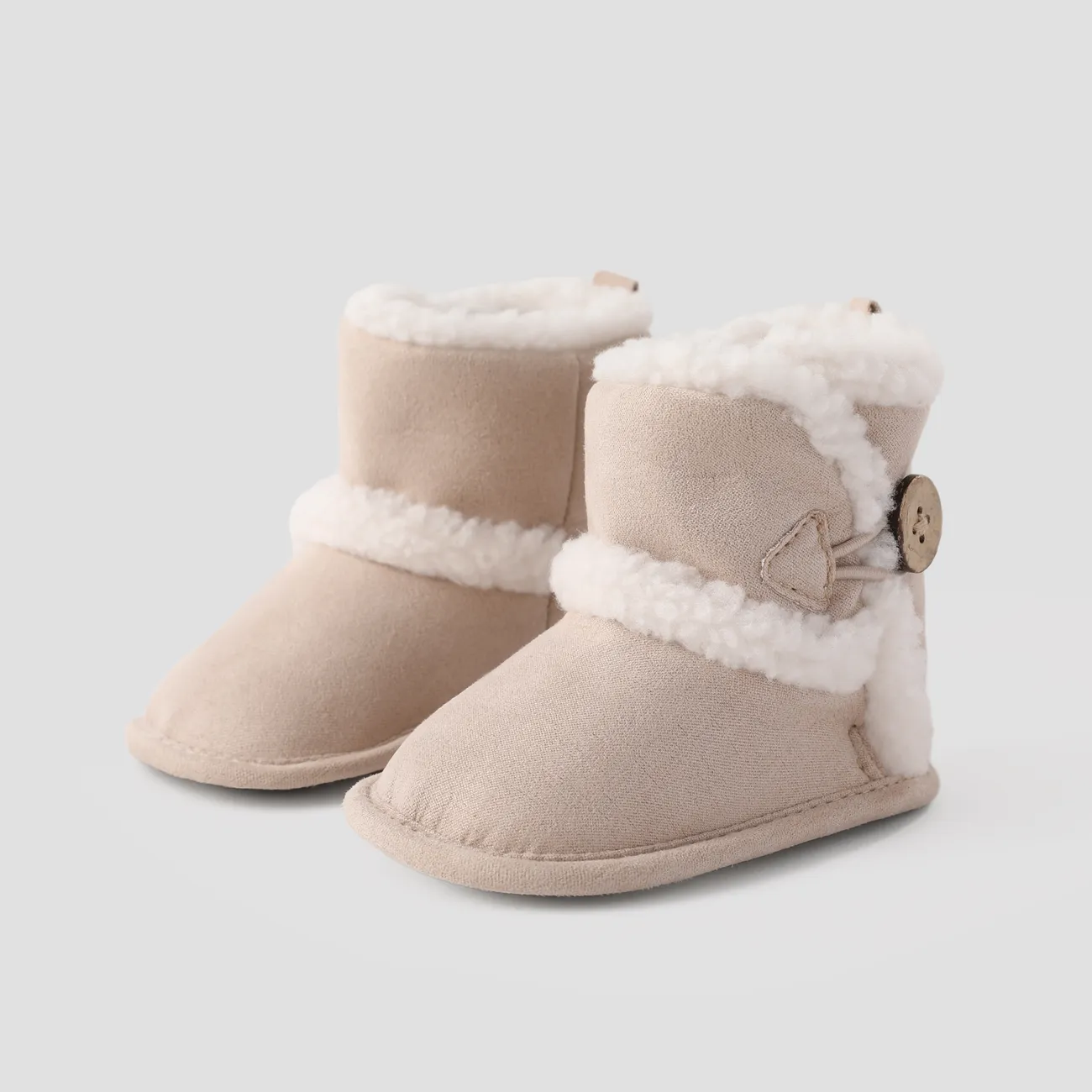 Baby & Toddler Basic Velcro Design Fleece Prewalker Shoes Apricot big image 1