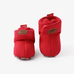 Baby & Toddler Stylish Velcro Design Solid Fleece Prewalker Shoes Red