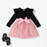 Toddler Girl Sweet Polka Dot Flutter Sleeve Dress Pink