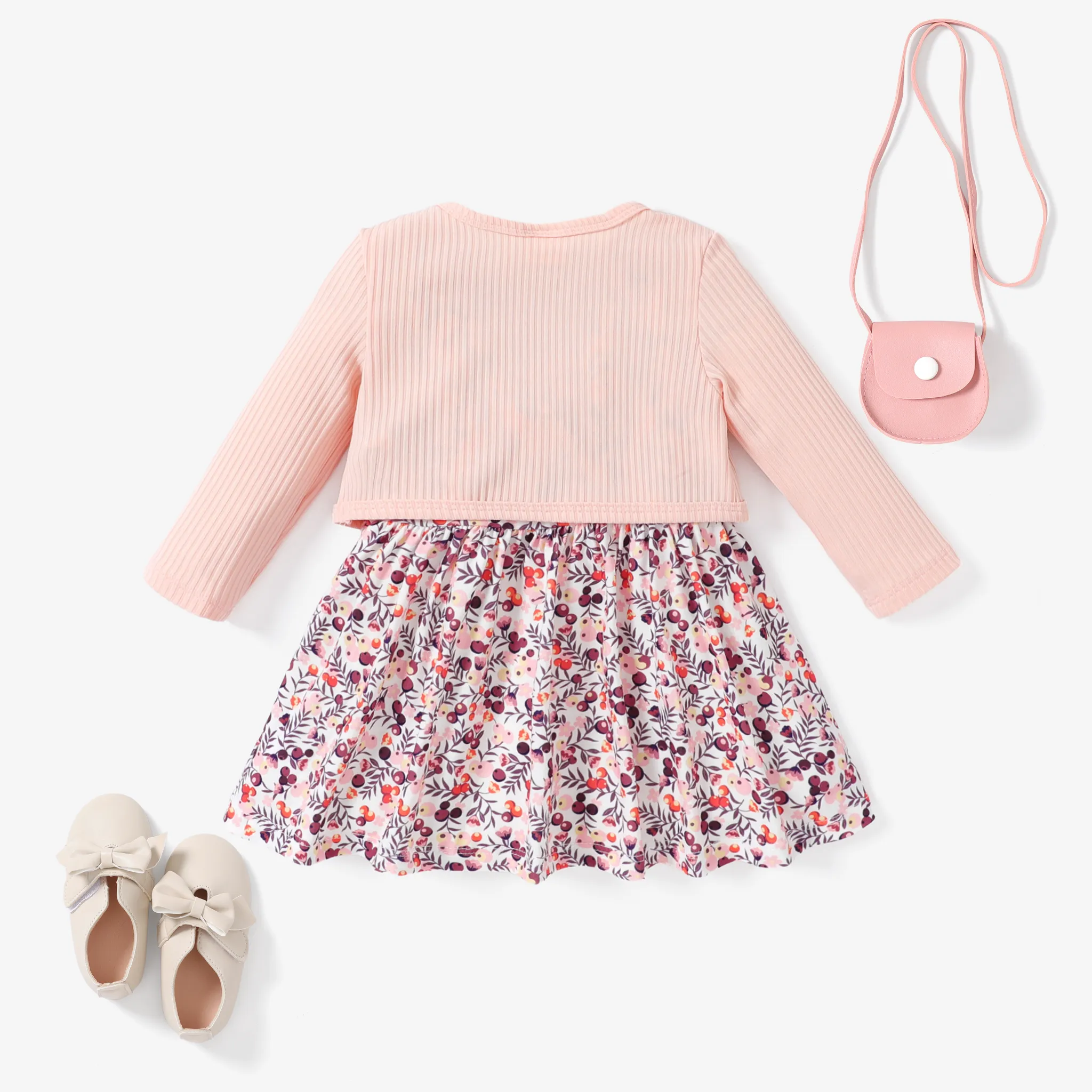 2pcs Baby Girl Broken Flower Suit Dress  image 3