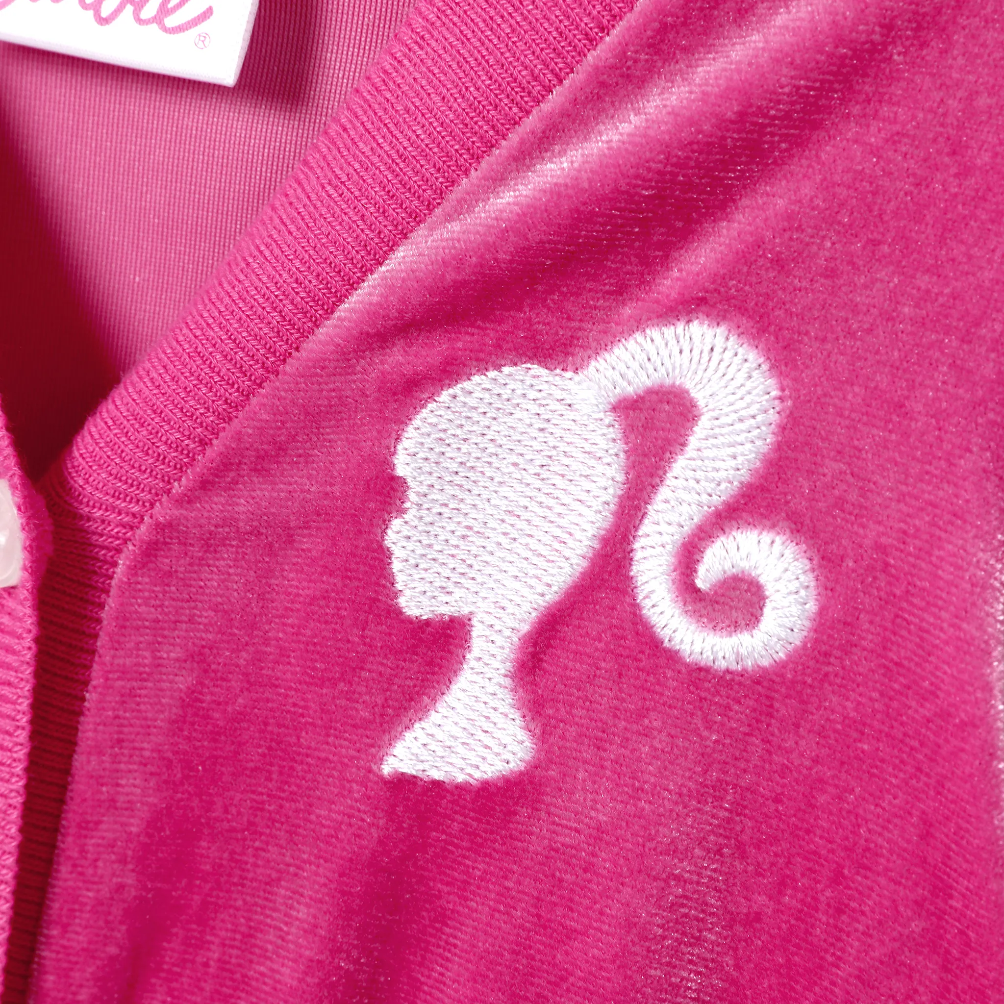 Barbie Mommy and Me Velvet Glitter Embroidered Pattern V-Neck Cardigan Coat   image 2