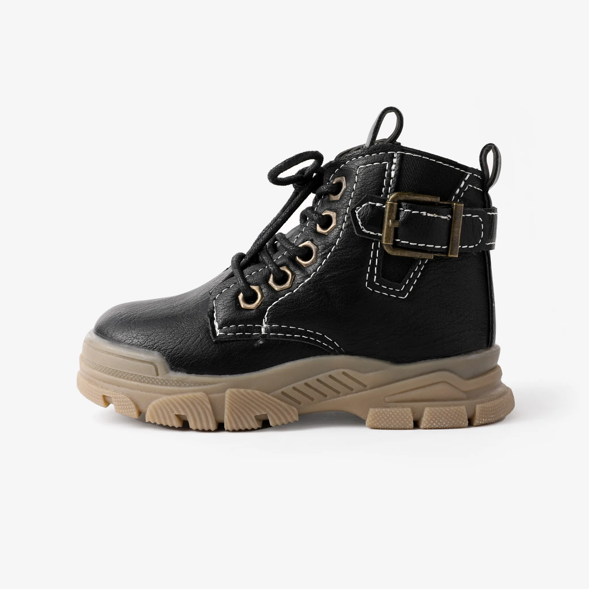 Toddler and Kids Trendy Lace-up Design Side Zipper Combat Boots  image 2