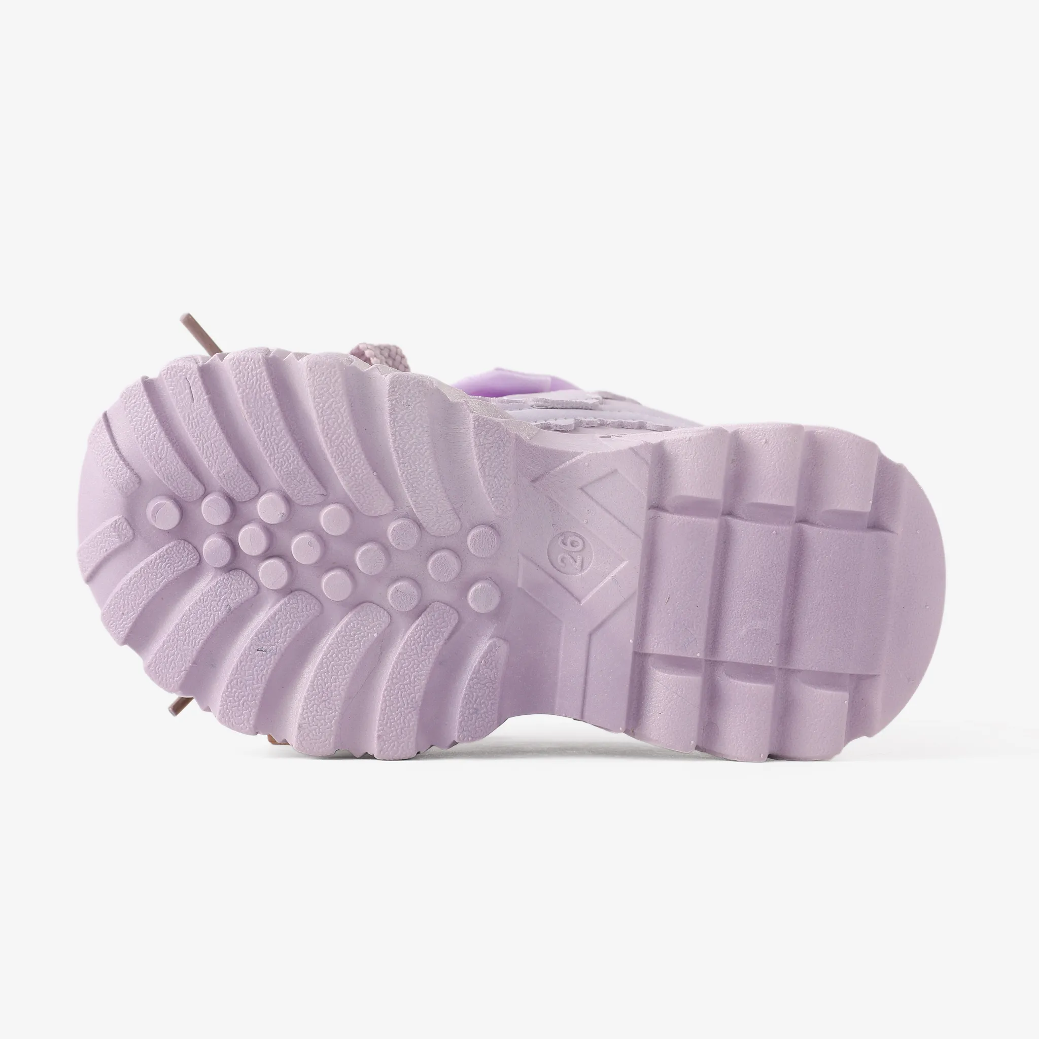 Toddler & Kids Girls' Stylish Solid Lace-up Design Bow Decor Velcro Sports Shoes Purple image 5