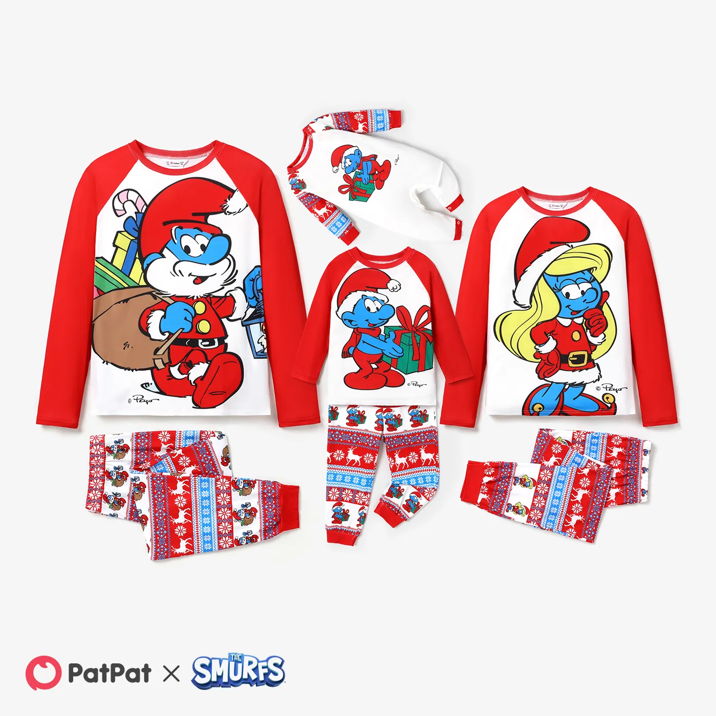 The Smurfs Family Matching Graphic Long-sleeve Pajamas(Flame Resistant)