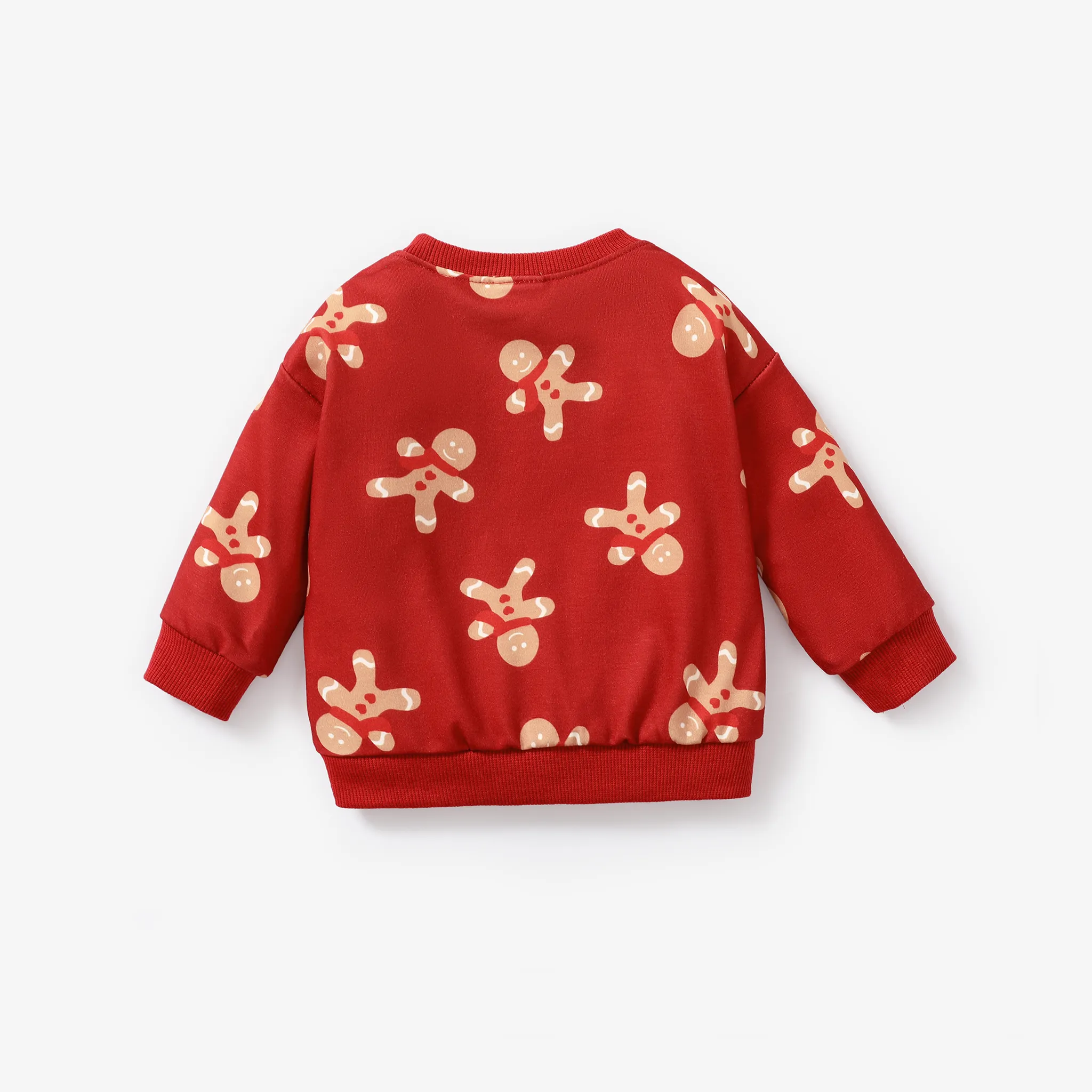 Baby Girl/Boy Gingerbread Man Pattern Christmas Hoodie  Red image 2