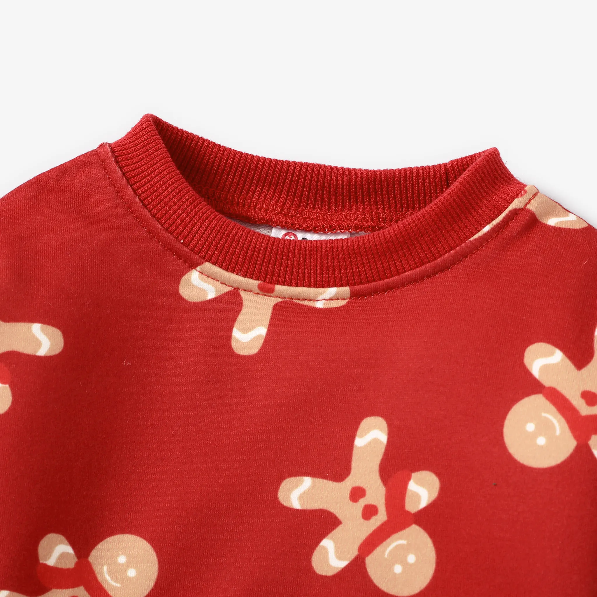 Baby Girl/Boy Gingerbread Man Pattern Christmas Hoodie  Red image 3