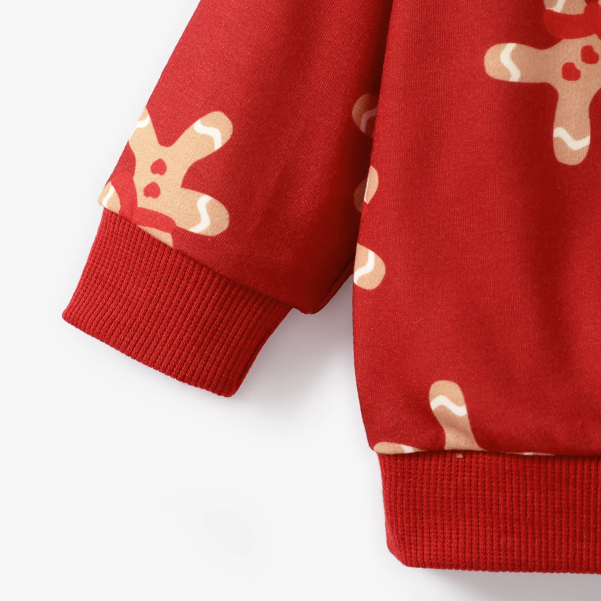 Baby Girl/Boy Gingerbread Man Pattern Christmas Hoodie  Red image 4