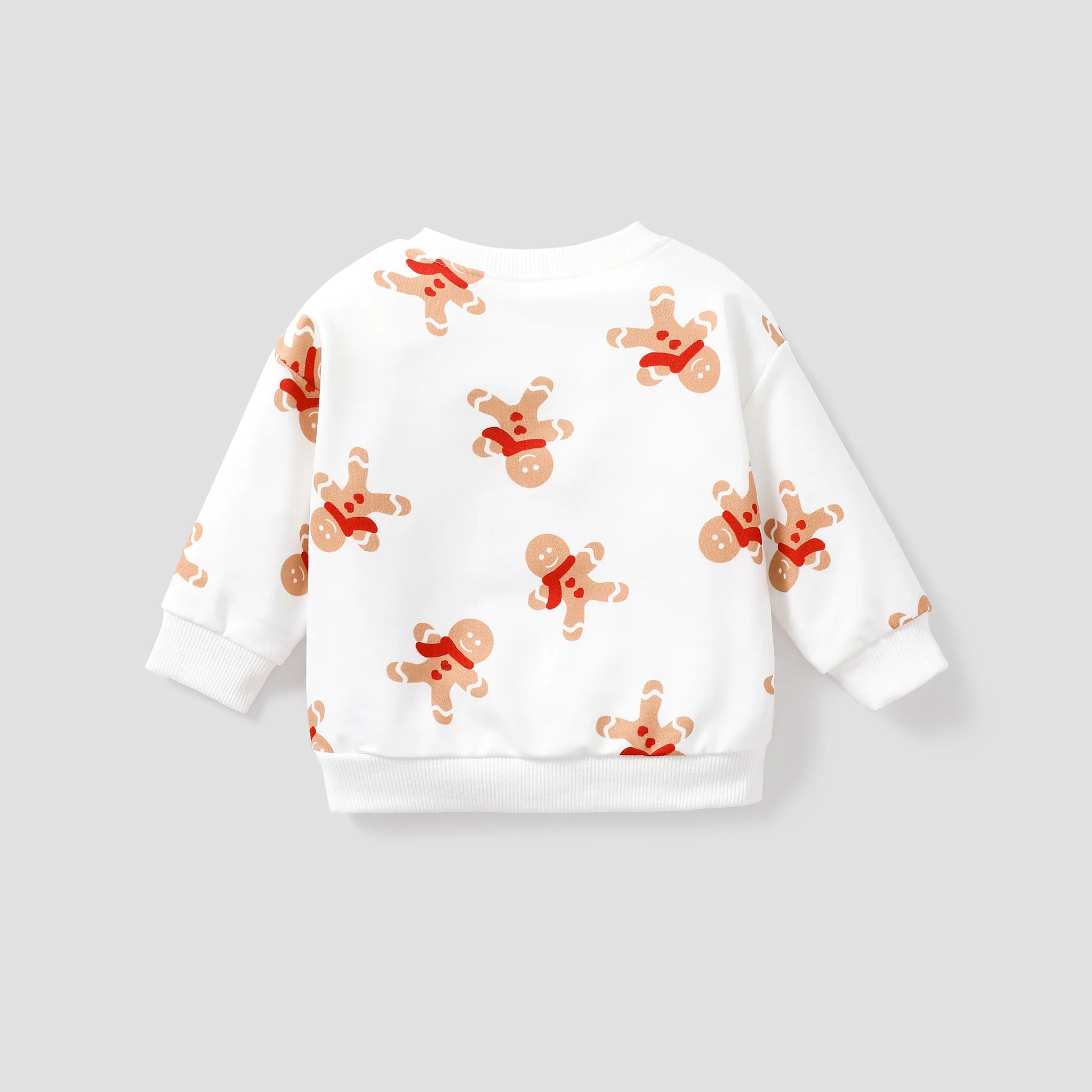 Baby Girl/Boy Gingerbread Man Pattern Christmas Hoodie  White image 3