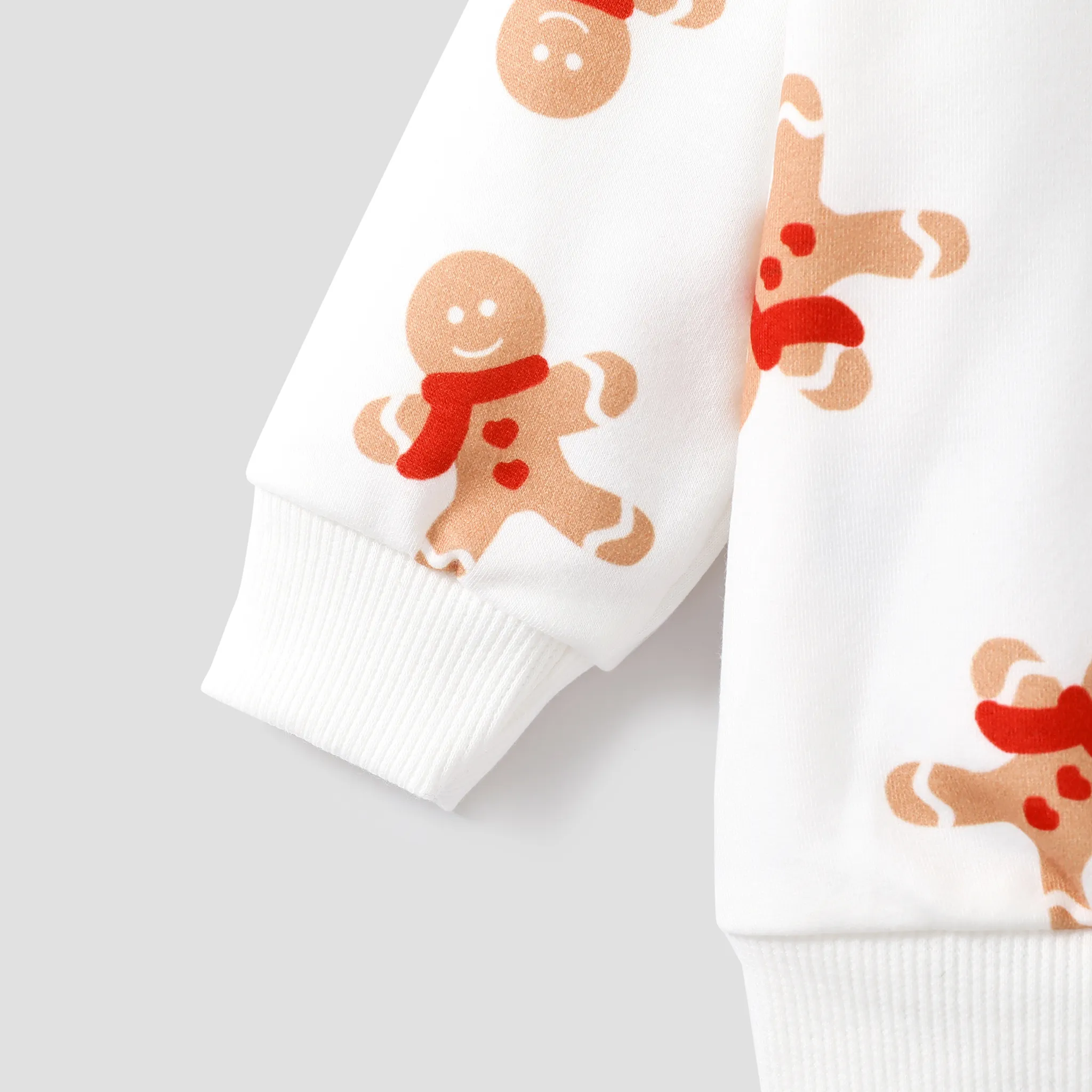 Baby Girl/Boy Gingerbread Man Pattern Christmas Hoodie  White image 5