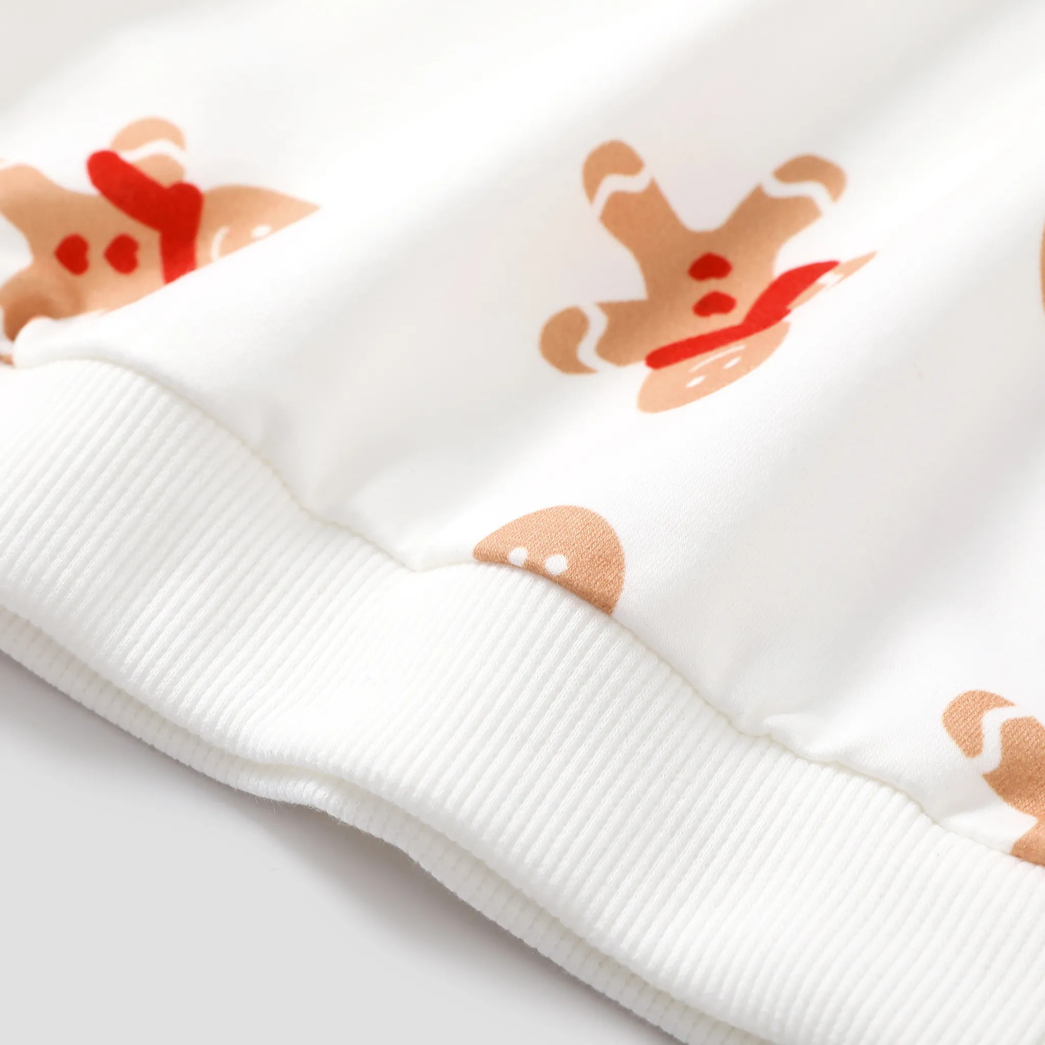 Baby Girl/Boy Gingerbread Man Pattern Christmas Hoodie  White image 6