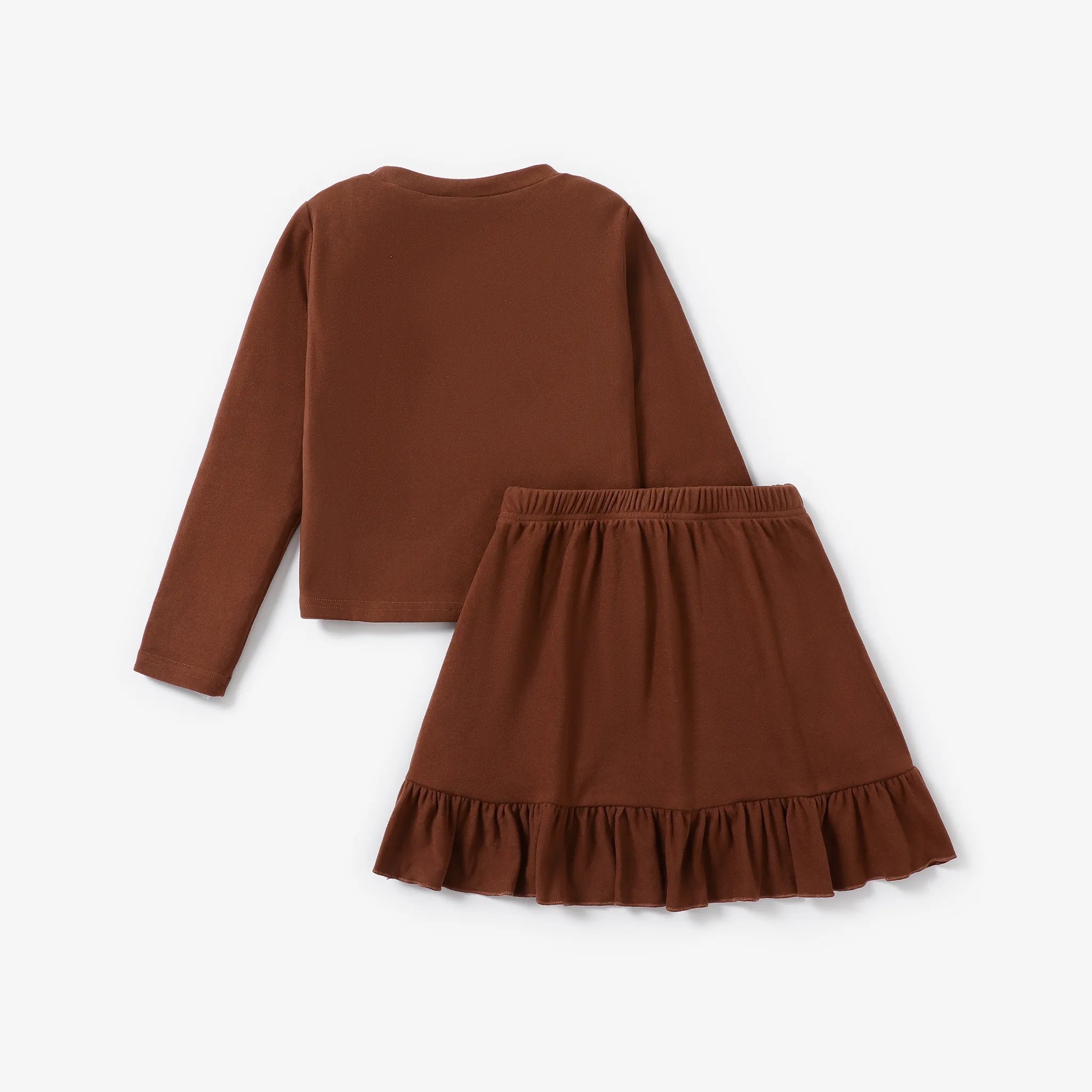 2PCS Kid Girl Hyper-Tactile 3D Fashionable Set Brown image 2
