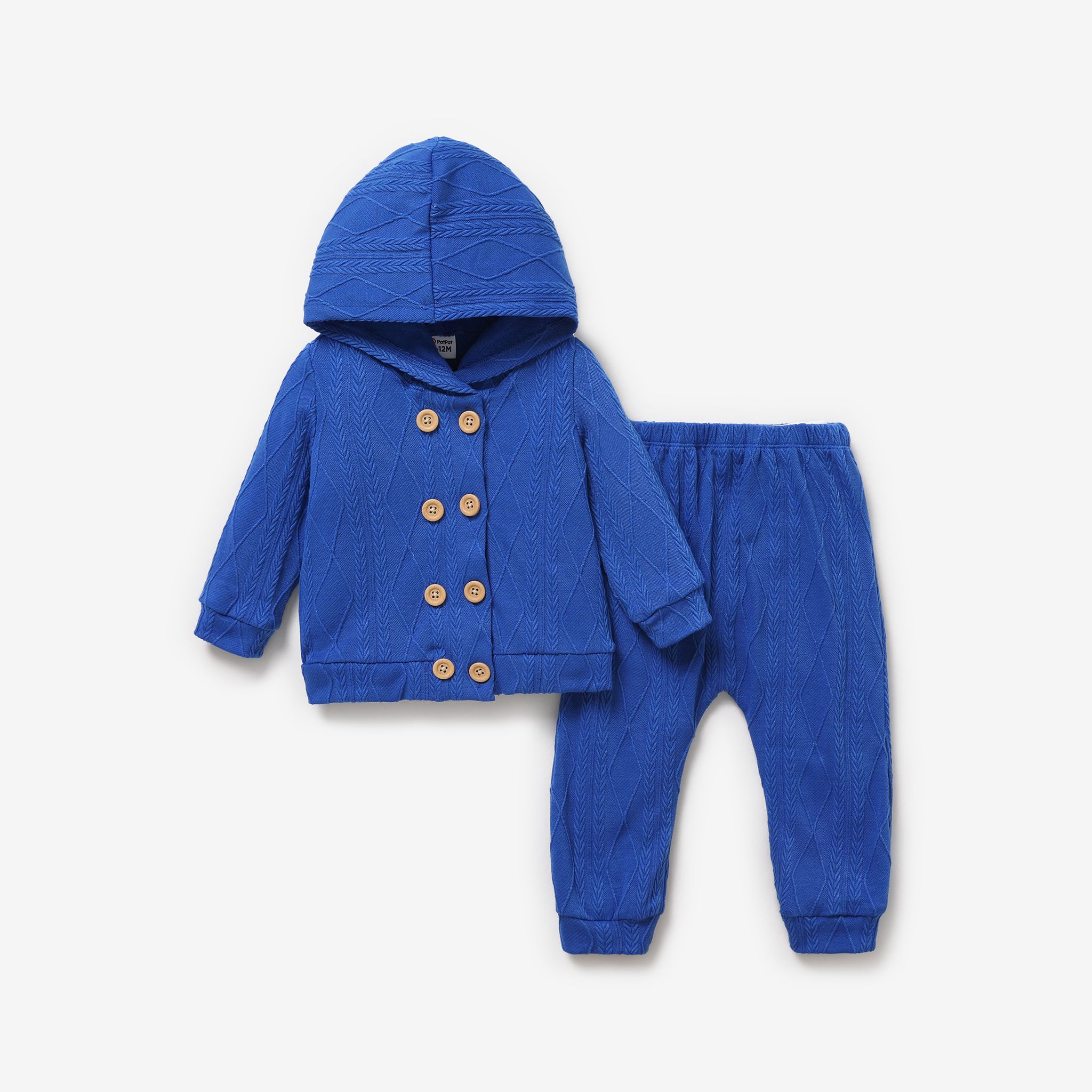 Baby Girl/Boy Casual Solid Color Long Sleeve Hooded Set
