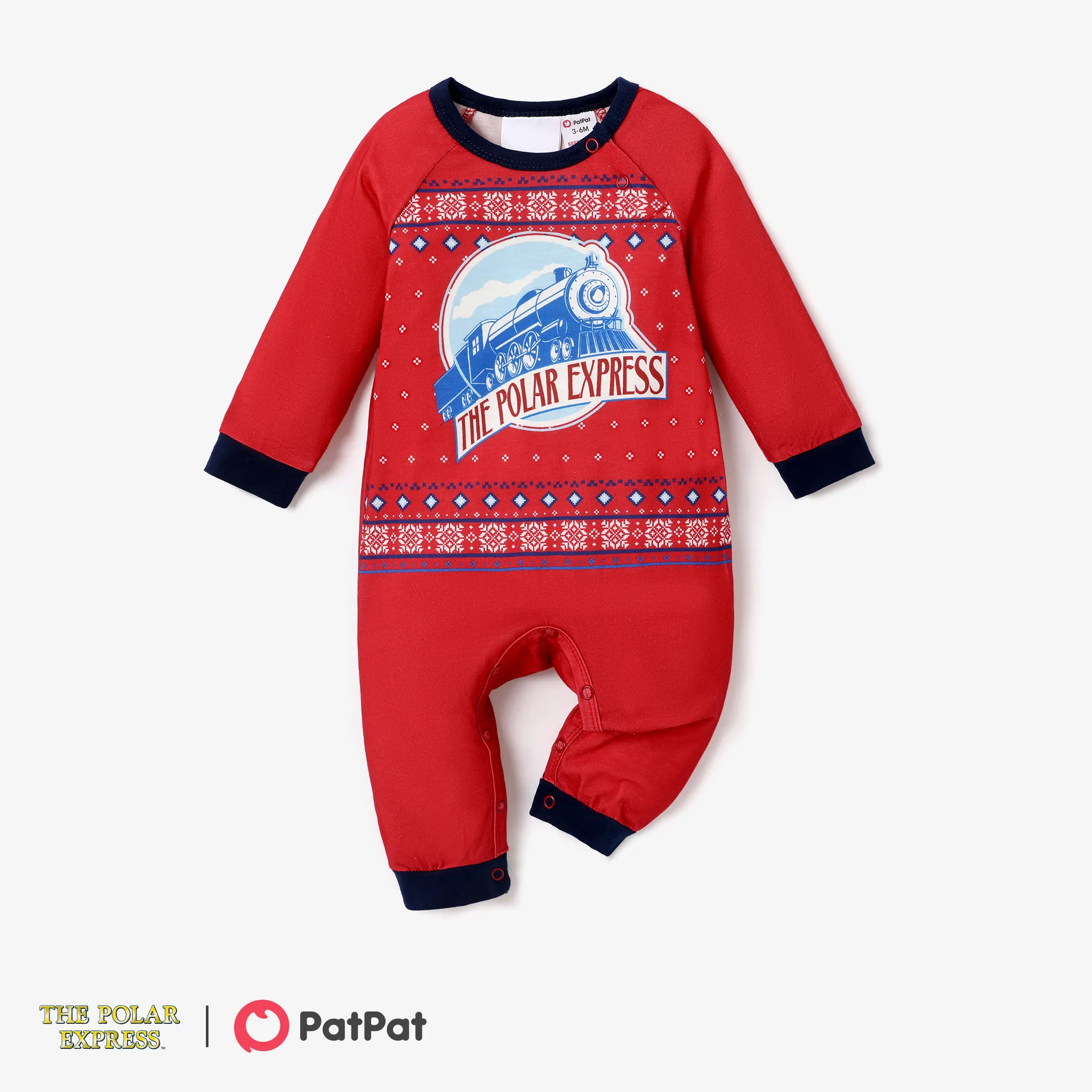 The Polar Express طقم بيجامة إطلالة العائلة للجنسين كم طويل نقش الكريسماس الكريسماس متعدد الألوان big image 1