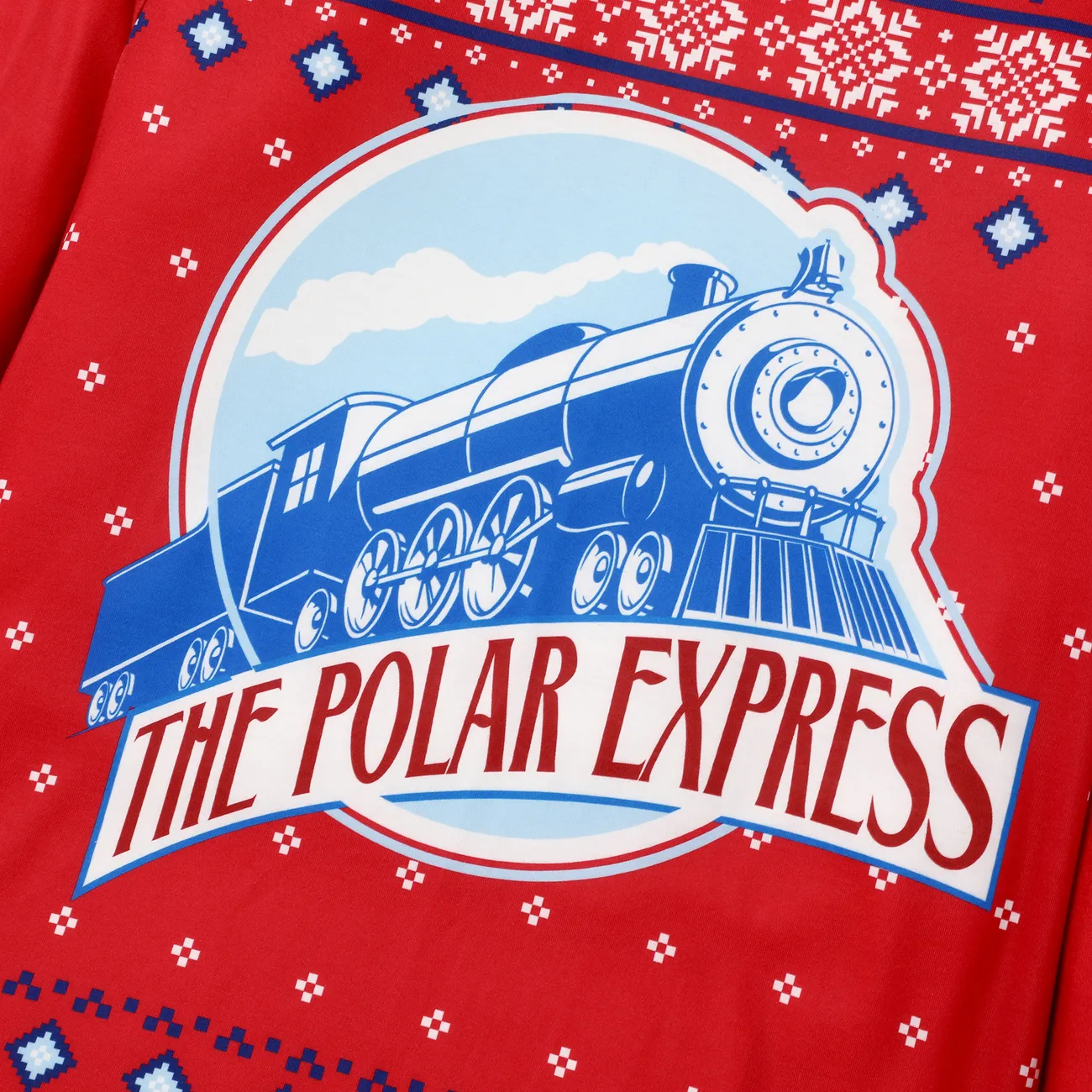 The Polar Express طقم بيجامة إطلالة العائلة للجنسين كم طويل نقش الكريسماس الكريسماس متعدد الألوان big image 1