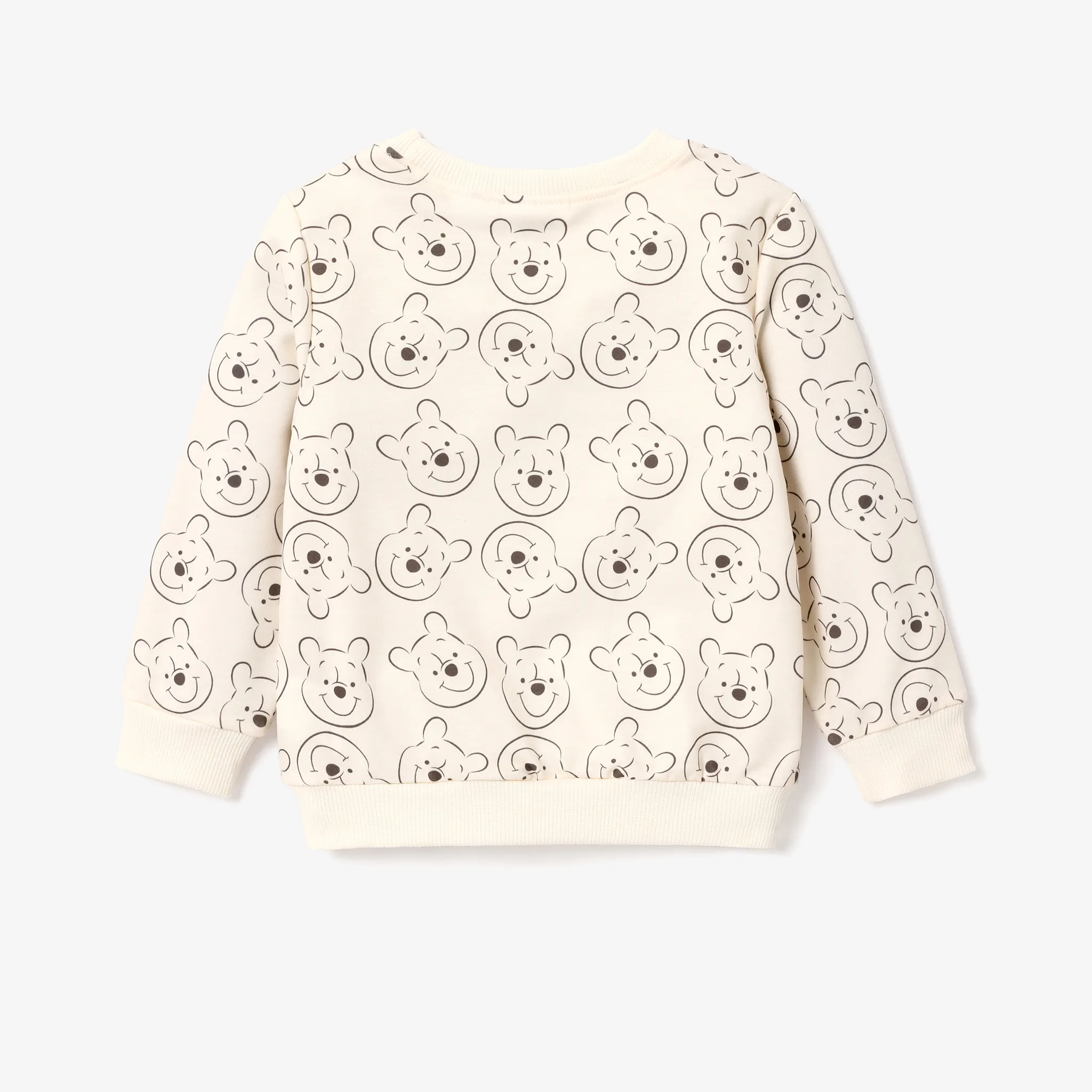 Disney Winnie the Pooh Toddler/Kid Girl/Boy Character Allover Naia™ Print Sweatshirt with Embroidered Pooh Letter Apricot image 2