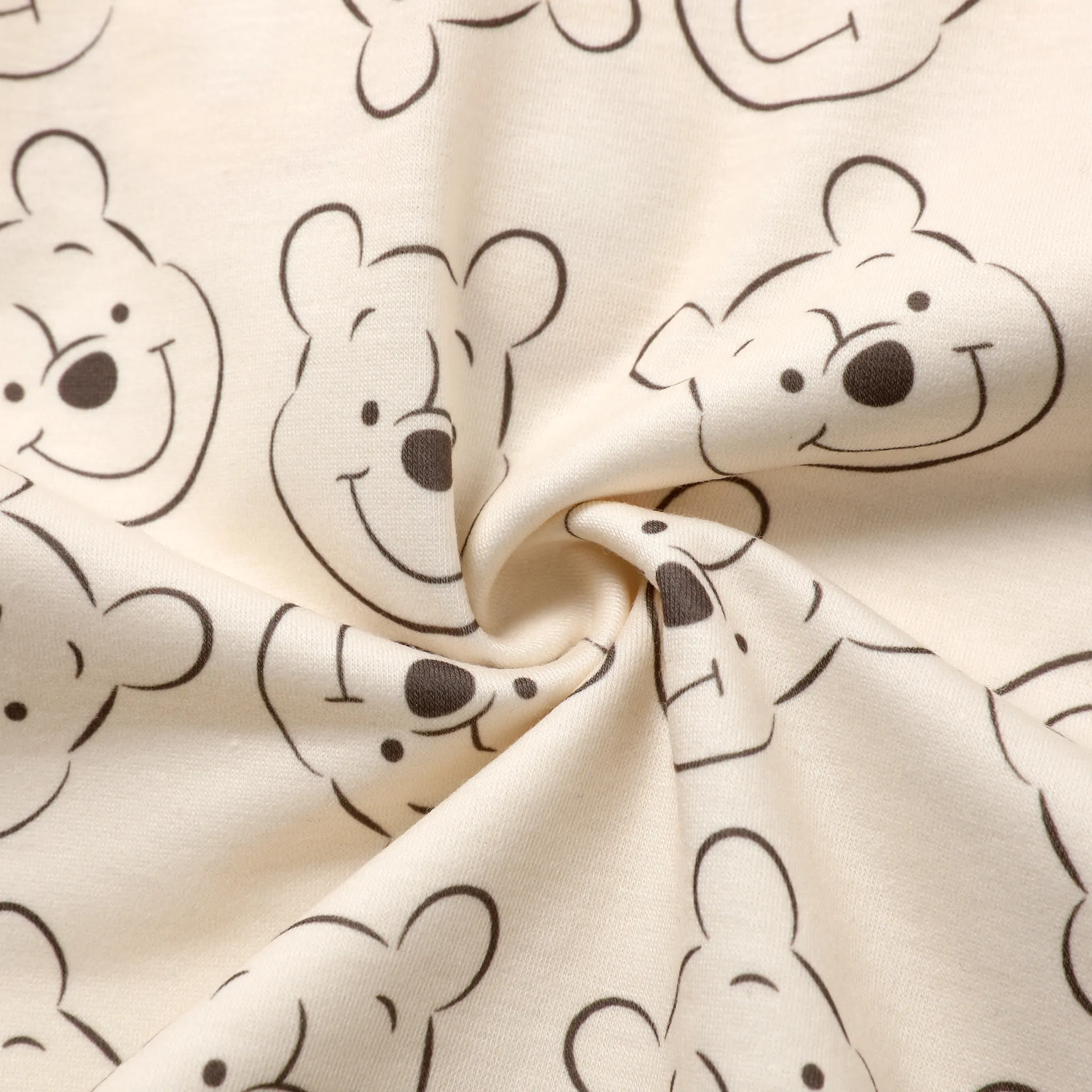 Disney Winnie the Pooh Toddler/Kid Girl/Boy Character Allover Naia™ Print Sweatshirt with Embroidered Pooh Letter Apricot image 5