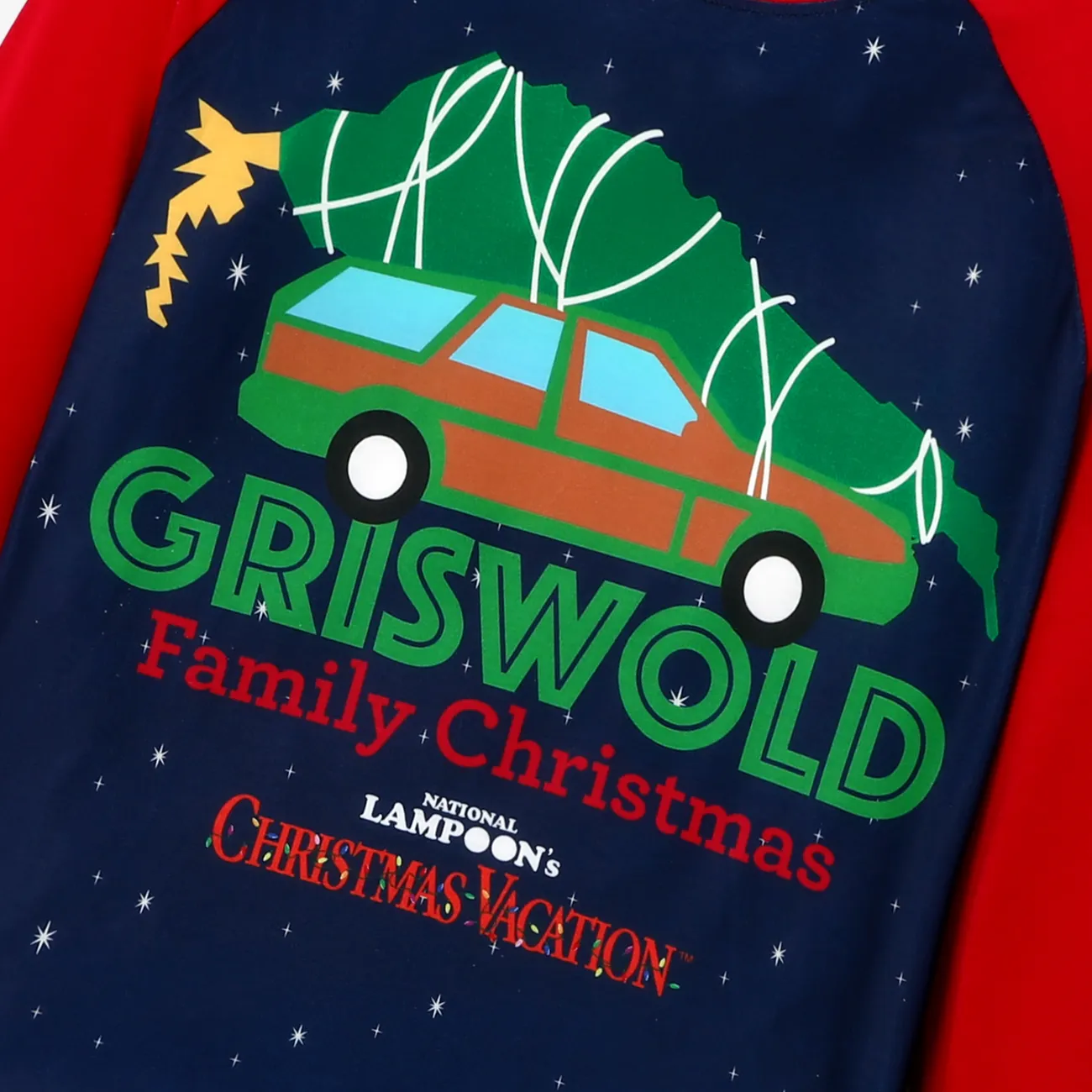 Christmas Vacation Family Matching Character Print Top and Pants Pajamas Sets(Flame Resistant) Multi-color big image 1