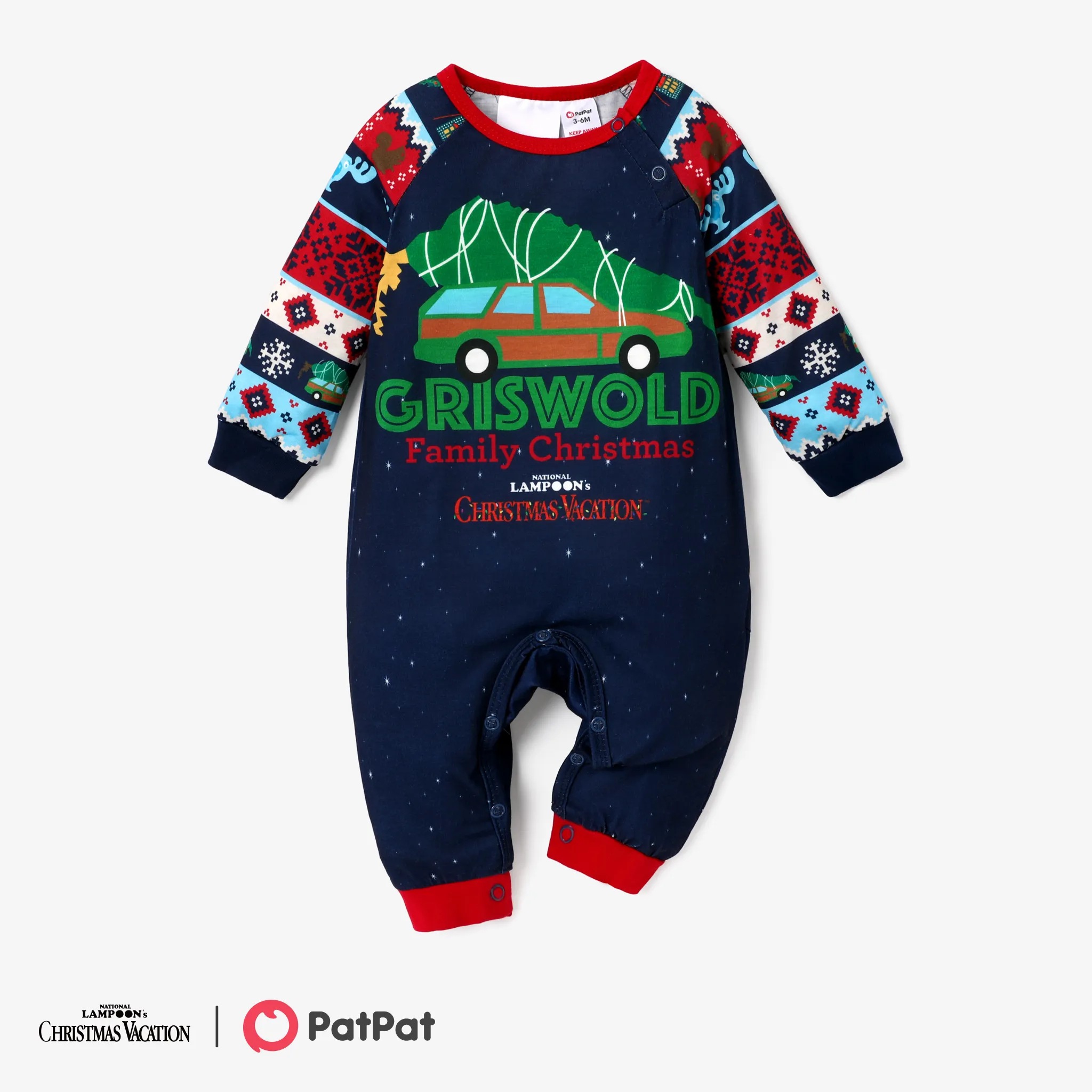 Christmas Vacation Family Matching Character Print Top and Pants Pajamas Sets(Flame Resistant)  big image 1