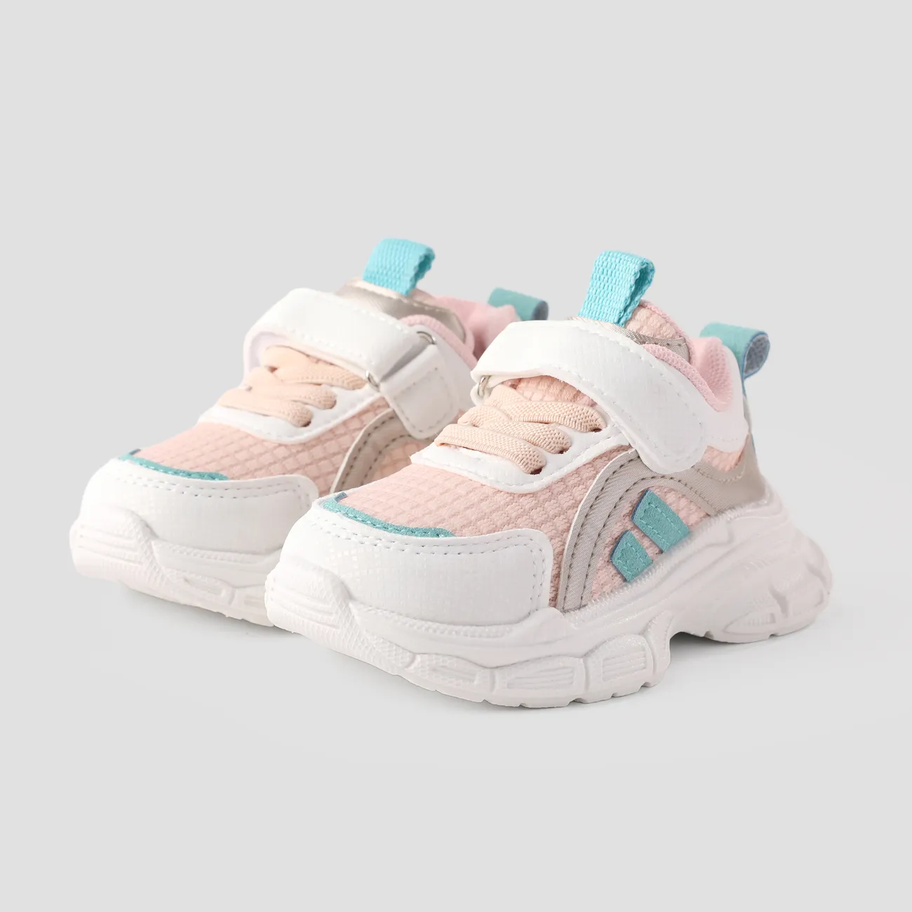Toddler and Kids Fabric Stitching Velcro Sports Shoes Pink big image 1