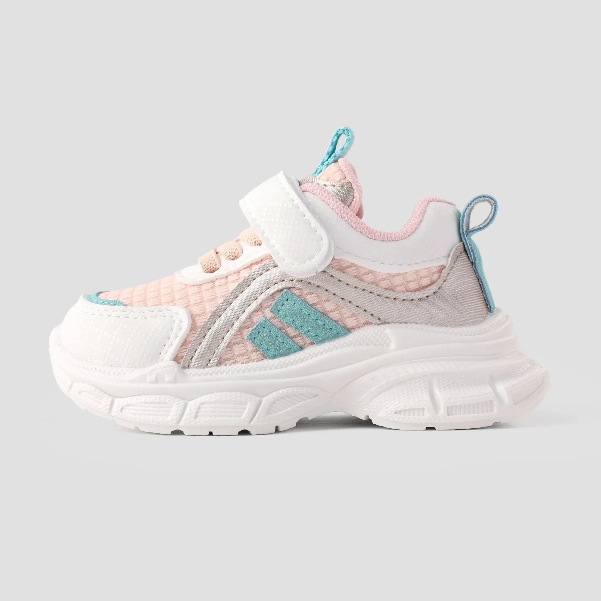  Toddler and Kids Fabric Stitching Velcro Sports Shoes Pink image 3
