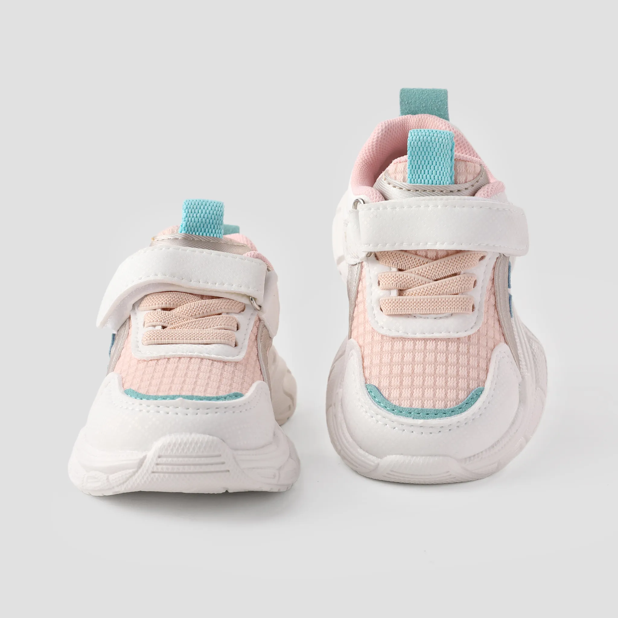  Toddler and Kids Fabric Stitching Velcro Sports Shoes Pink image 2