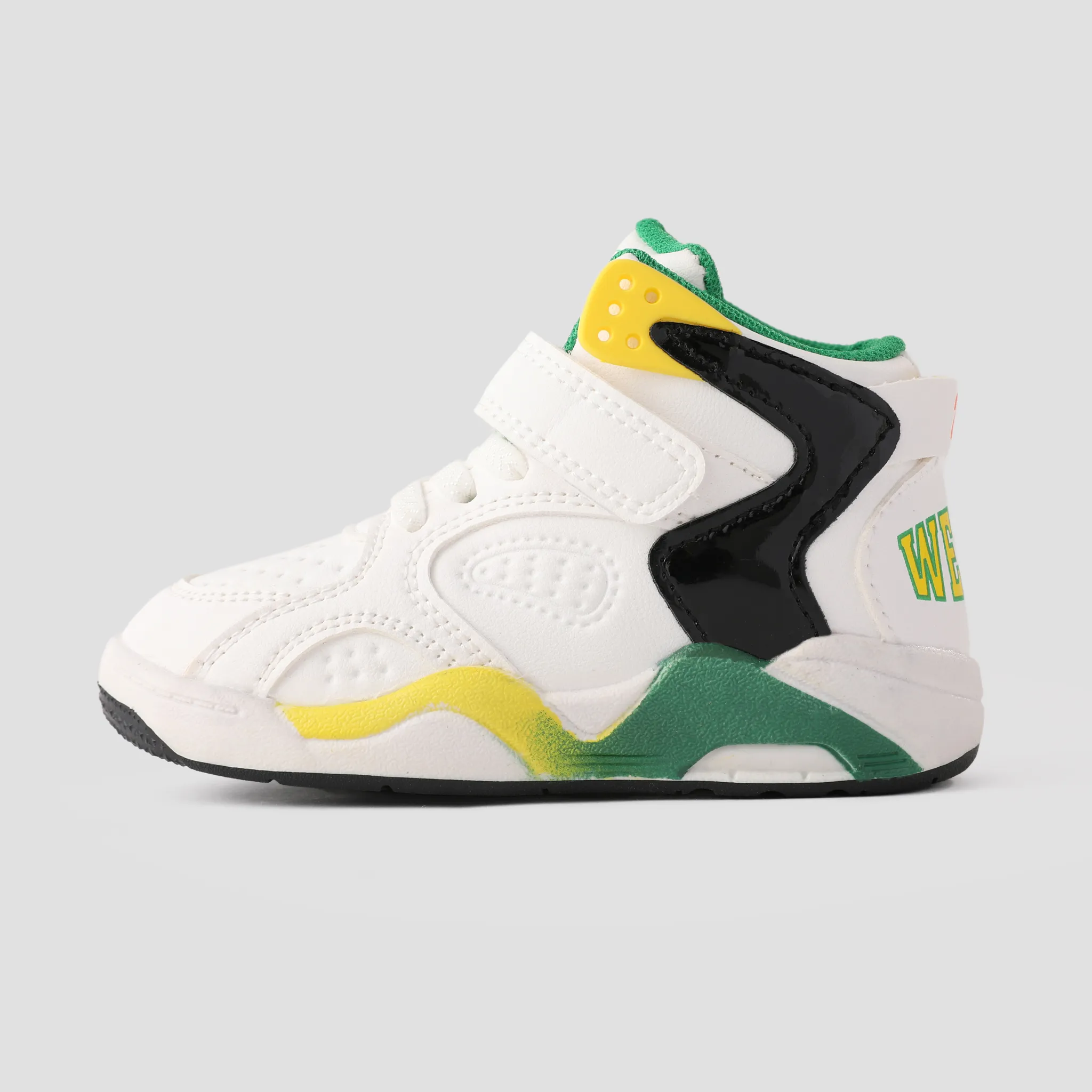 Toddlers and Kids Trendy Color-block Velcro High Top Sports Shoes