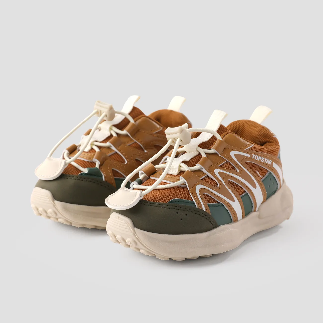 Toddler & Kids Stylish Color-block Elastic Buckle Design Sports Shoes big image 1