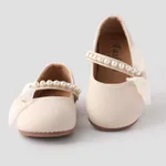 Toddler and Kids Girls Sweet Bow & Faux-pearl Decor Strap Leather Shoes  image 3