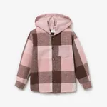 Toddler Boy Plaid Pattern Hooded Shirt/Shoes/Pants  shirt Pink