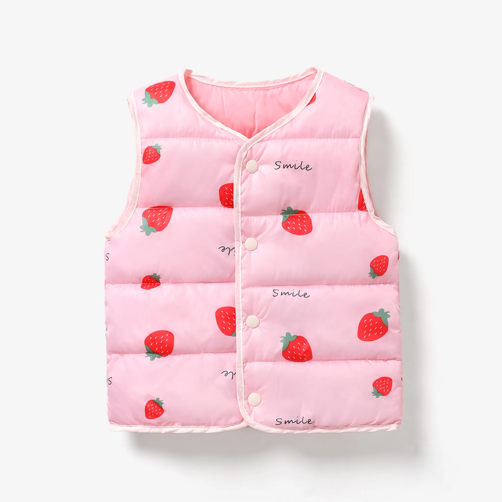 Bebê/Toddler Menina/Menino Infantil/Criança/Fruta/Floral Padrão Casaco de Algodão Rosa