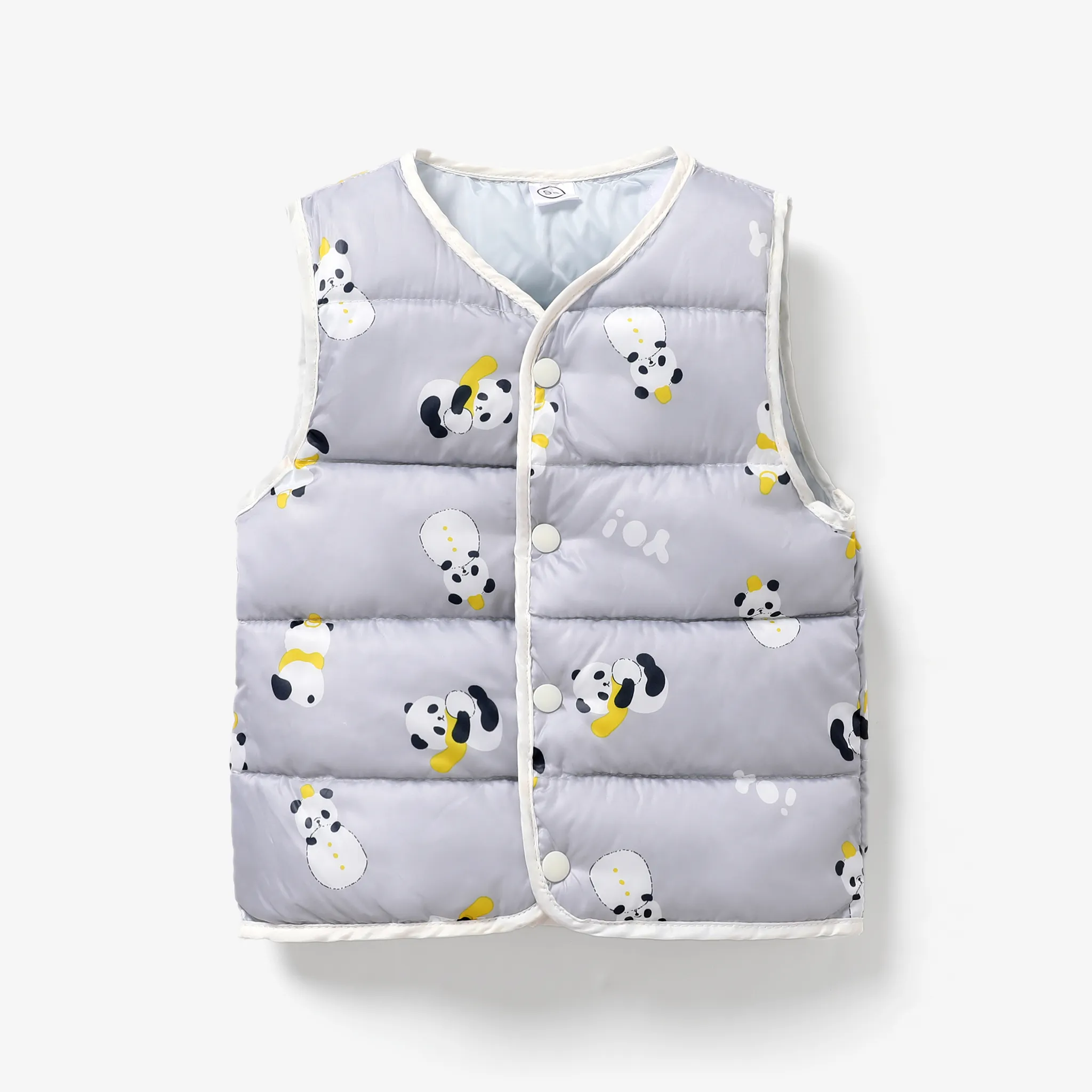 Bebê/Toddler Menina/Menino Infantil/Criança/Fruta/Floral Padrão Casaco de Algodão Cinzento big image 1