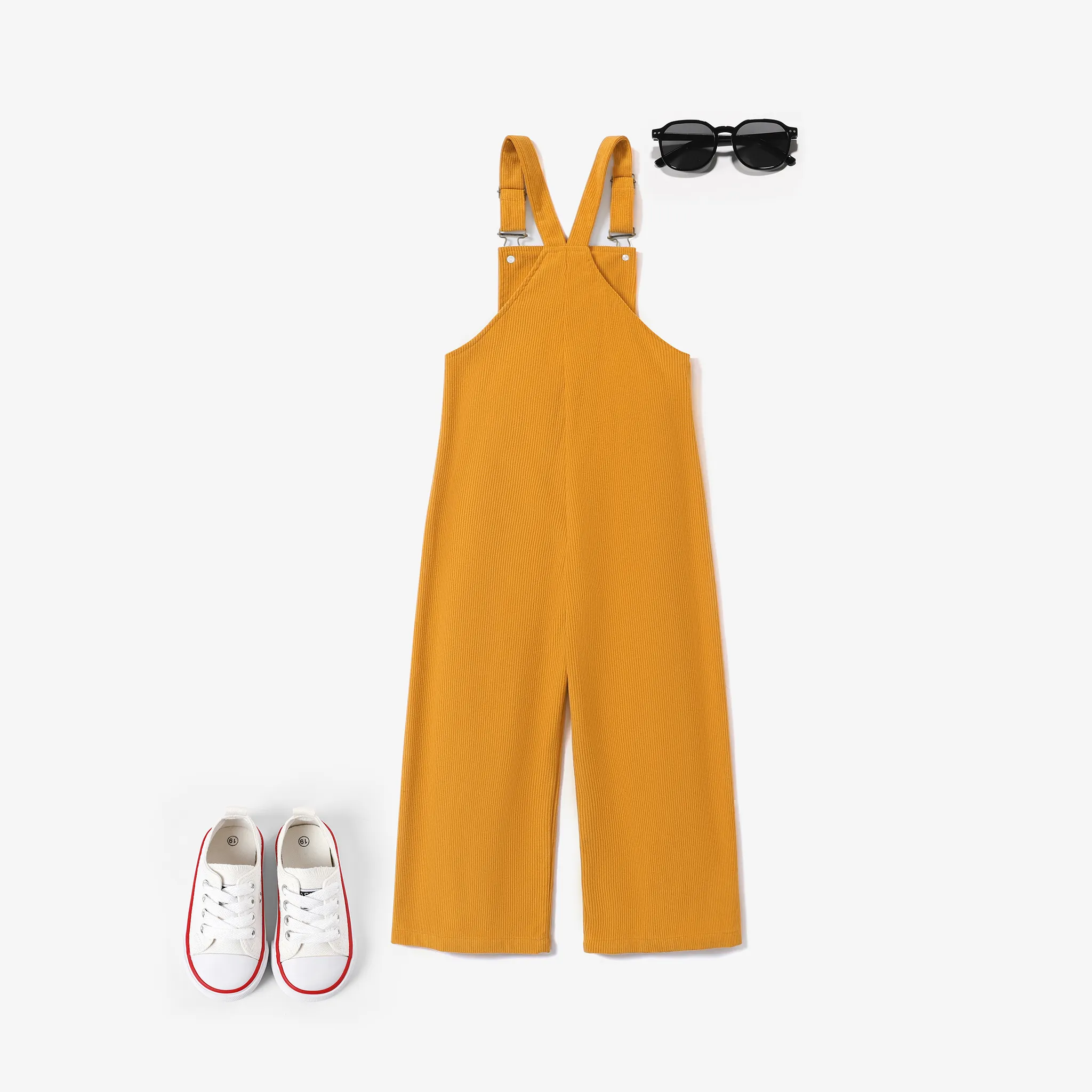 Kid Girl Avant-garde Design Solid Color Suspender Camisole Pant Ginger image 2