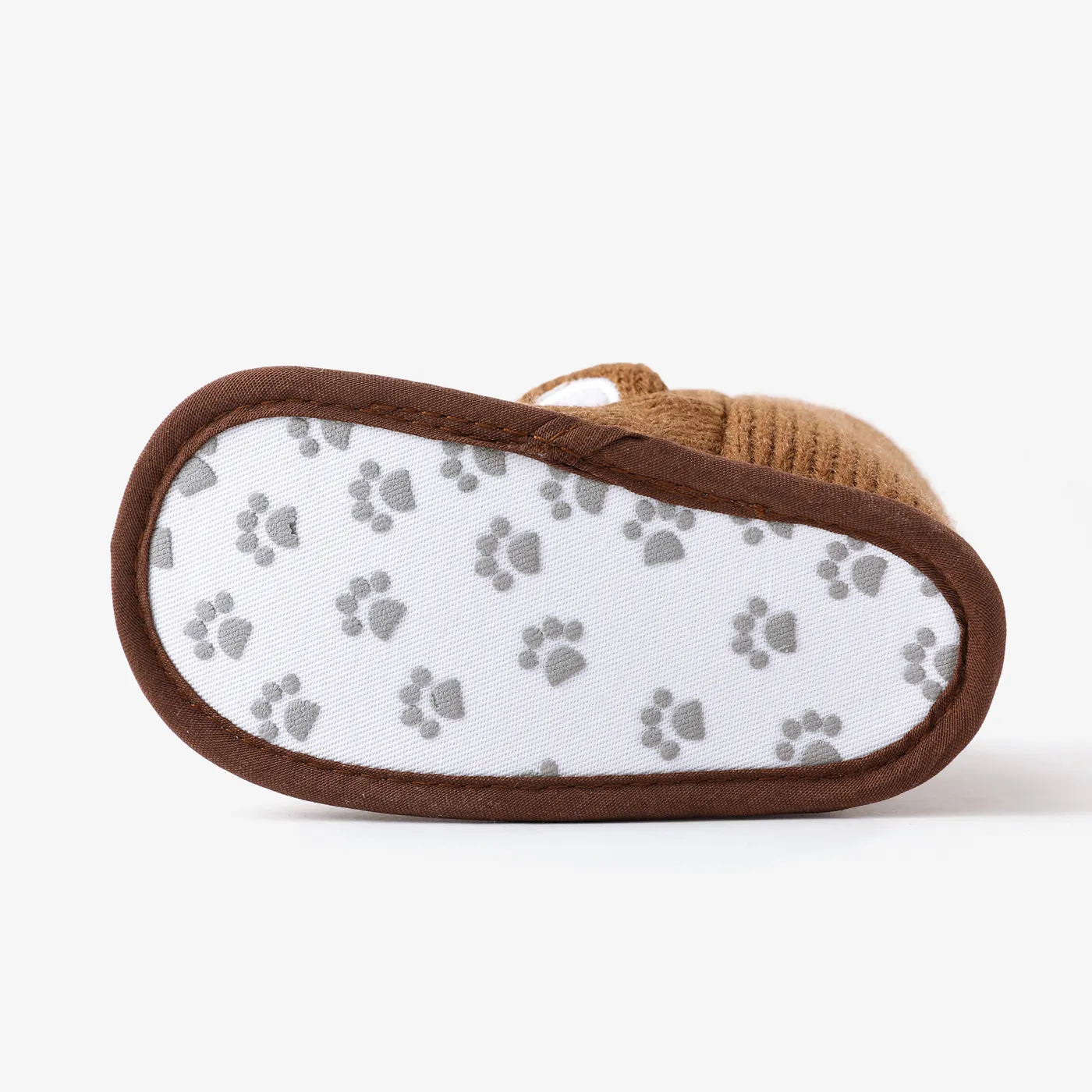 Baby & Toddler Cute Animal Pattern Bear Design Knit and Fleece Prewalker Shoes Brown image 5