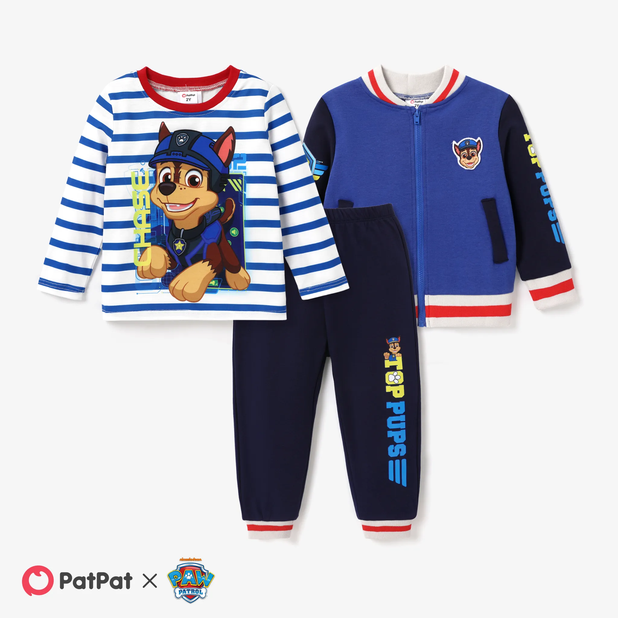 PAW Patrol Toddler Boy Embroidered Character Jacket or Sweatshirt and Pants Set 