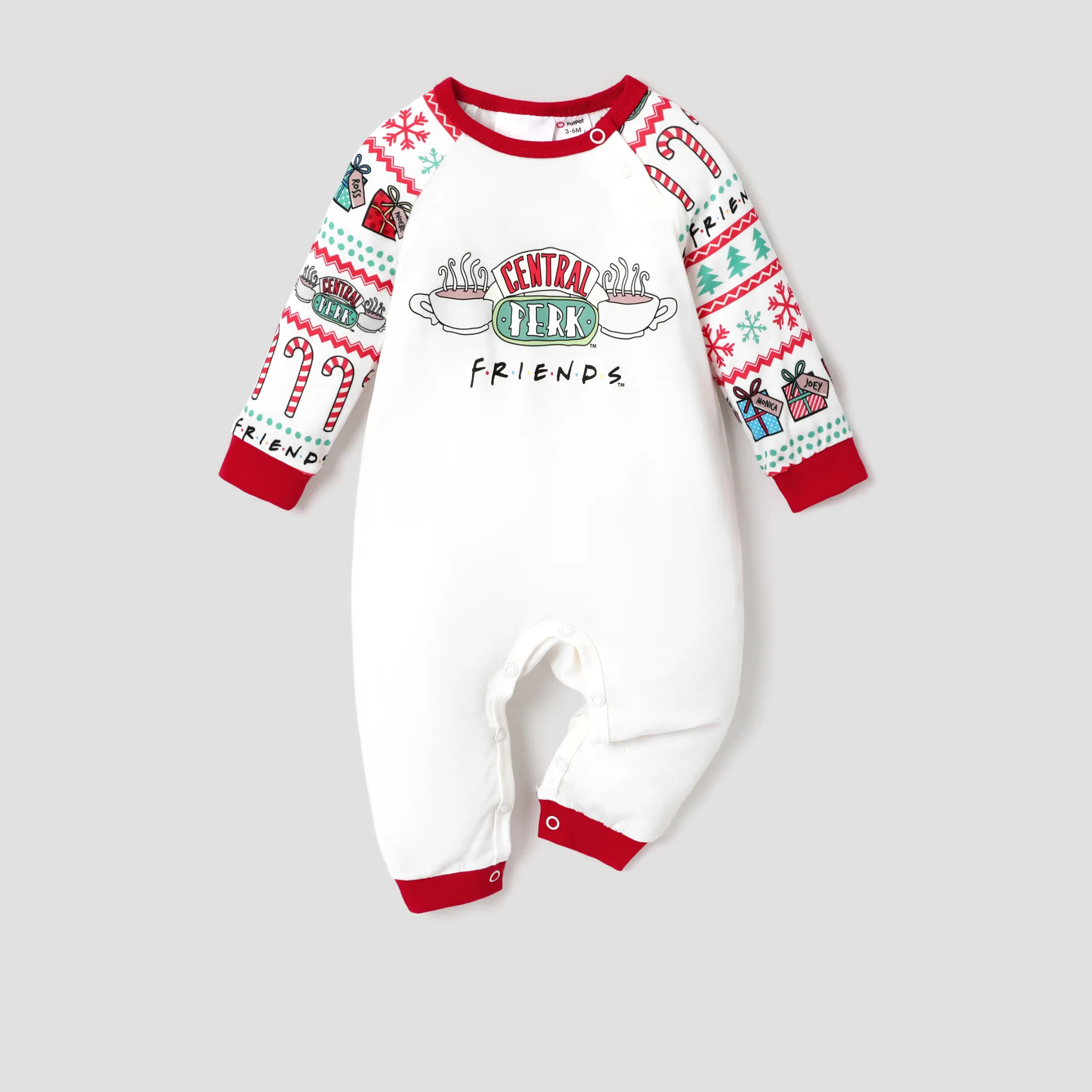 Friends Christmas Family Matching Character Print Long-sleeve Pajamas Sets(Flame Resistant) Multi-color image 5