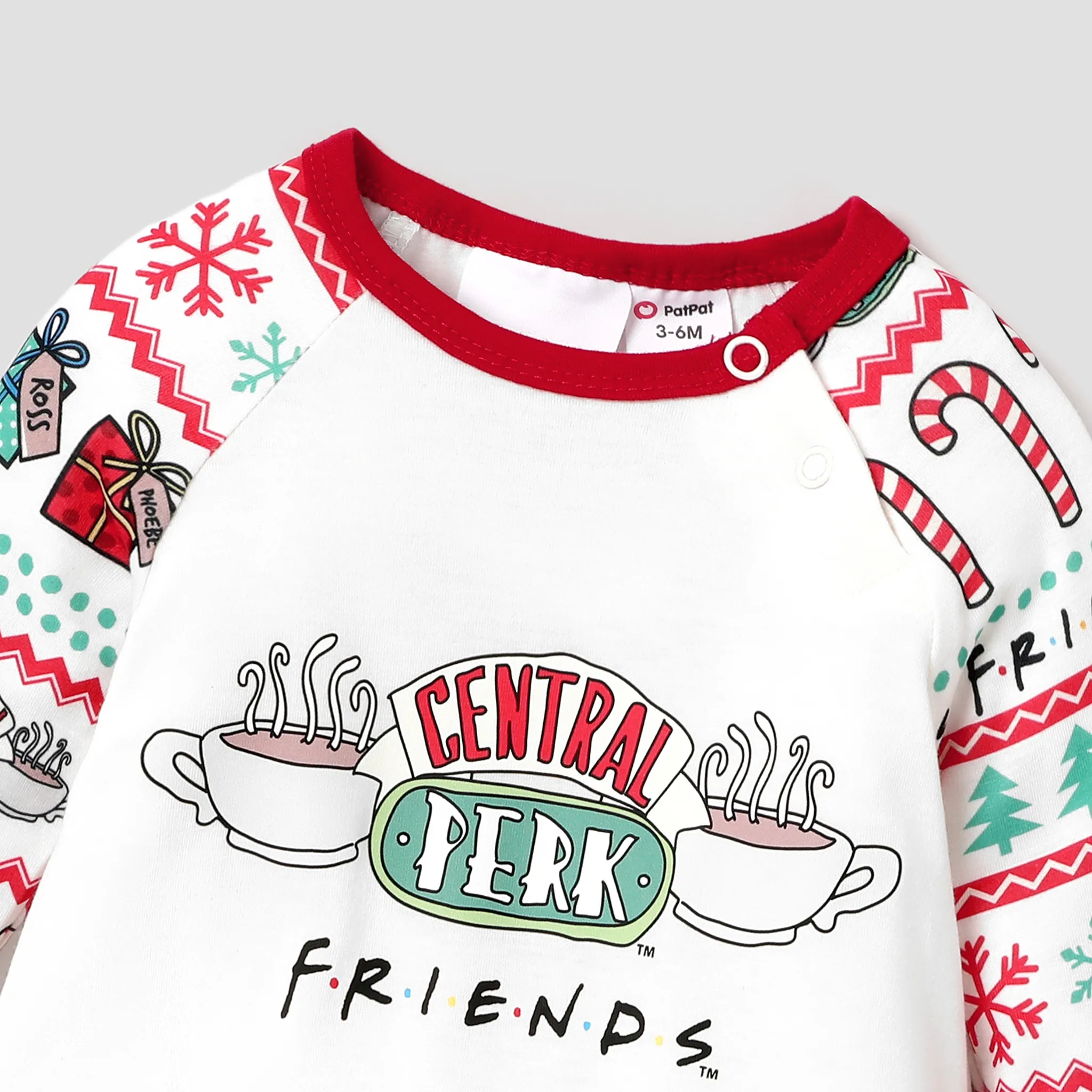 Friends Christmas Family Matching Character Print Long-sleeve Pajamas Sets(Flame Resistant) Multi-color image 2