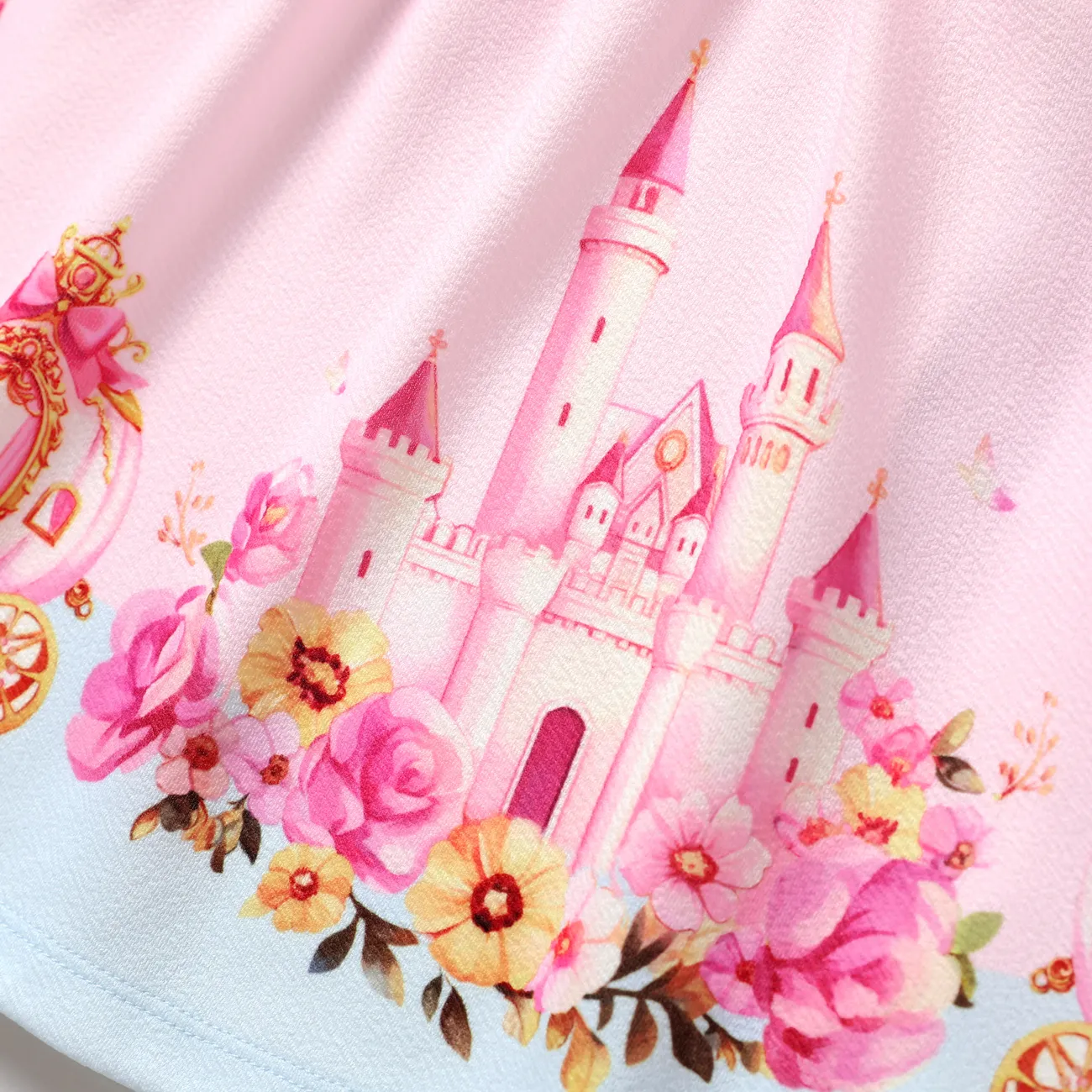 Baby Mädchen Eleganter Blumenstrampler/Kleid mit Rüschenrand rosa big image 1
