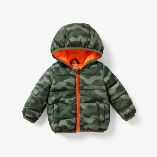 Baby Boy Fashionable Camouflage Thick Cotton Coat 