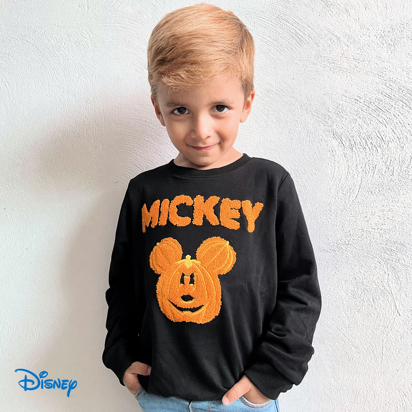 

Disney Mickey and Friends Halloween Toddler/Kid Girl/Boy Embroidered Mickey Motif Crewneck Sweatshirt