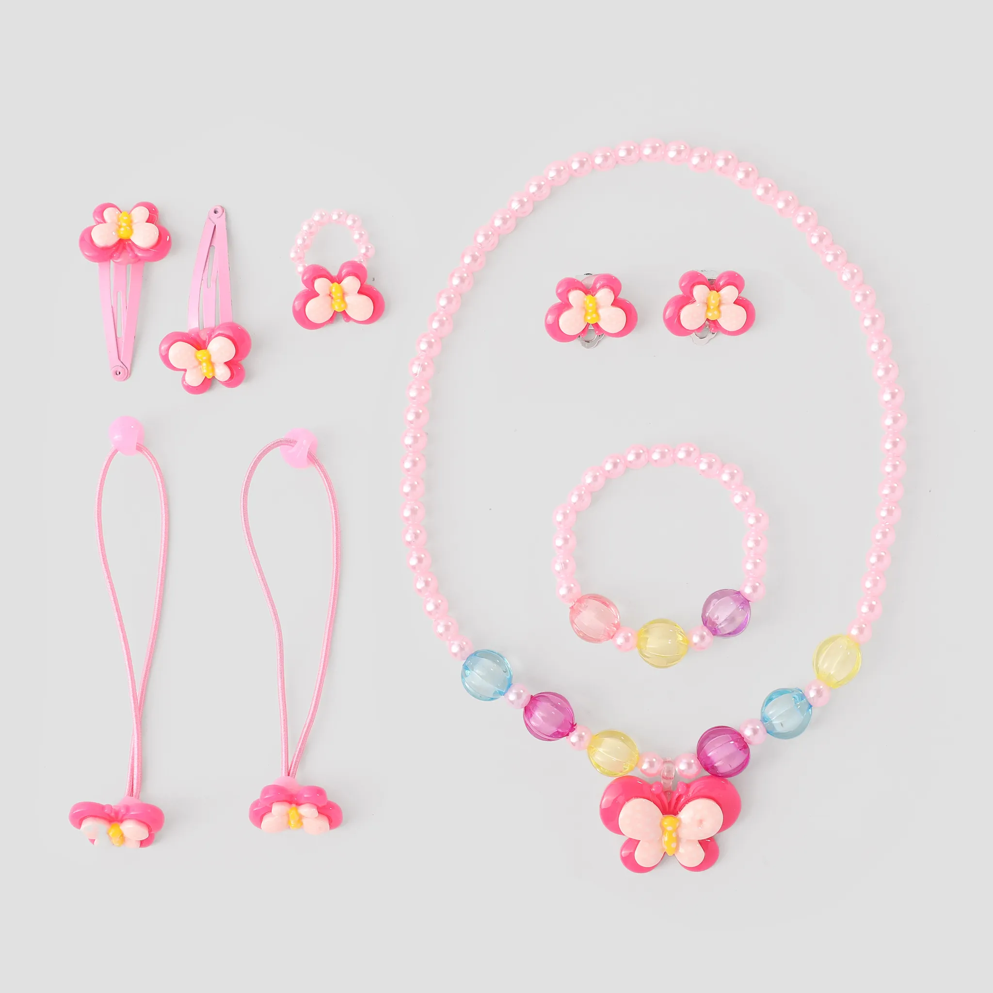 11 pieces, three-dimensional flower children's bag and hair accessories exquisite set Multi-color image 3