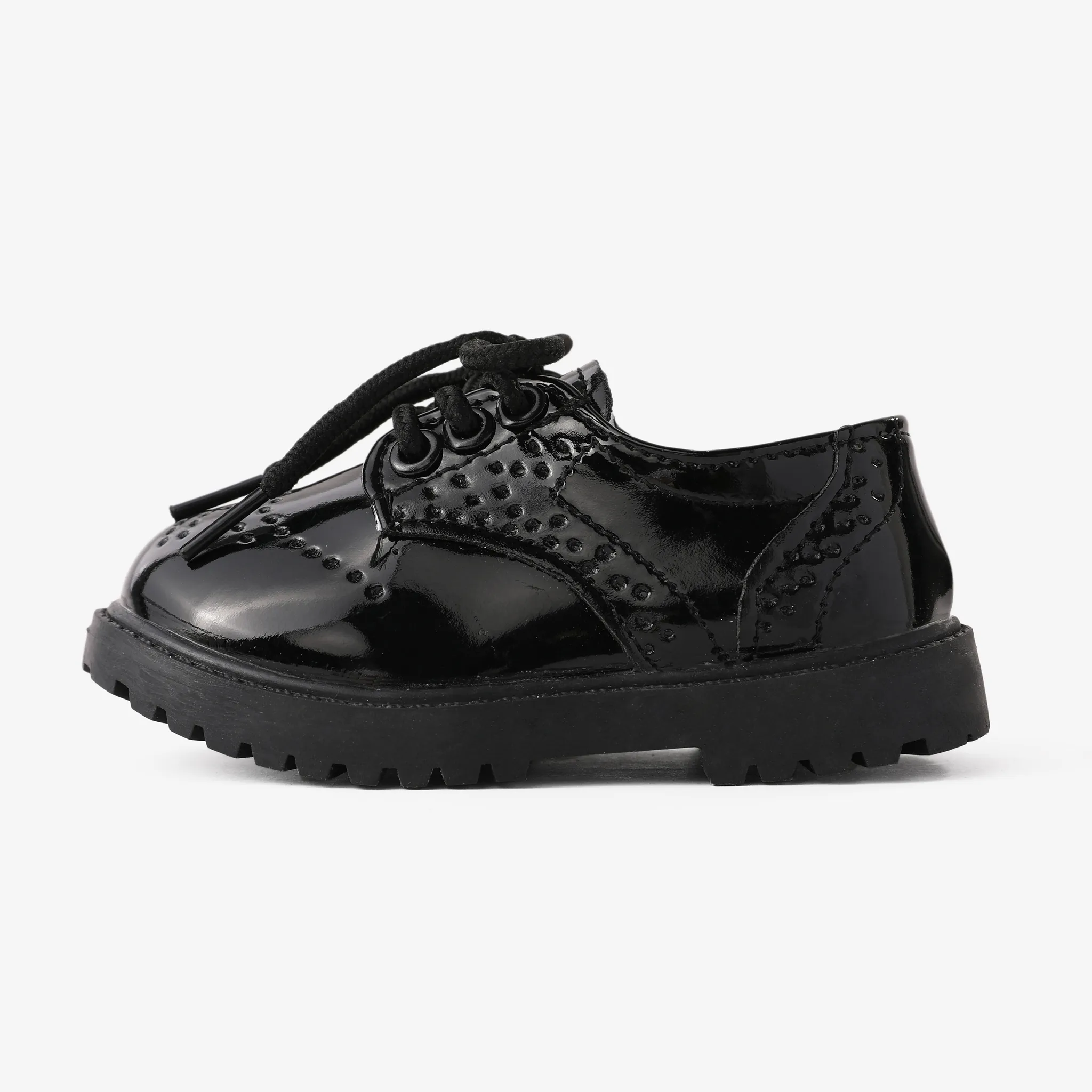 Toddler & Kids Classic British Style Lace-up Leather Shoes Black image 2