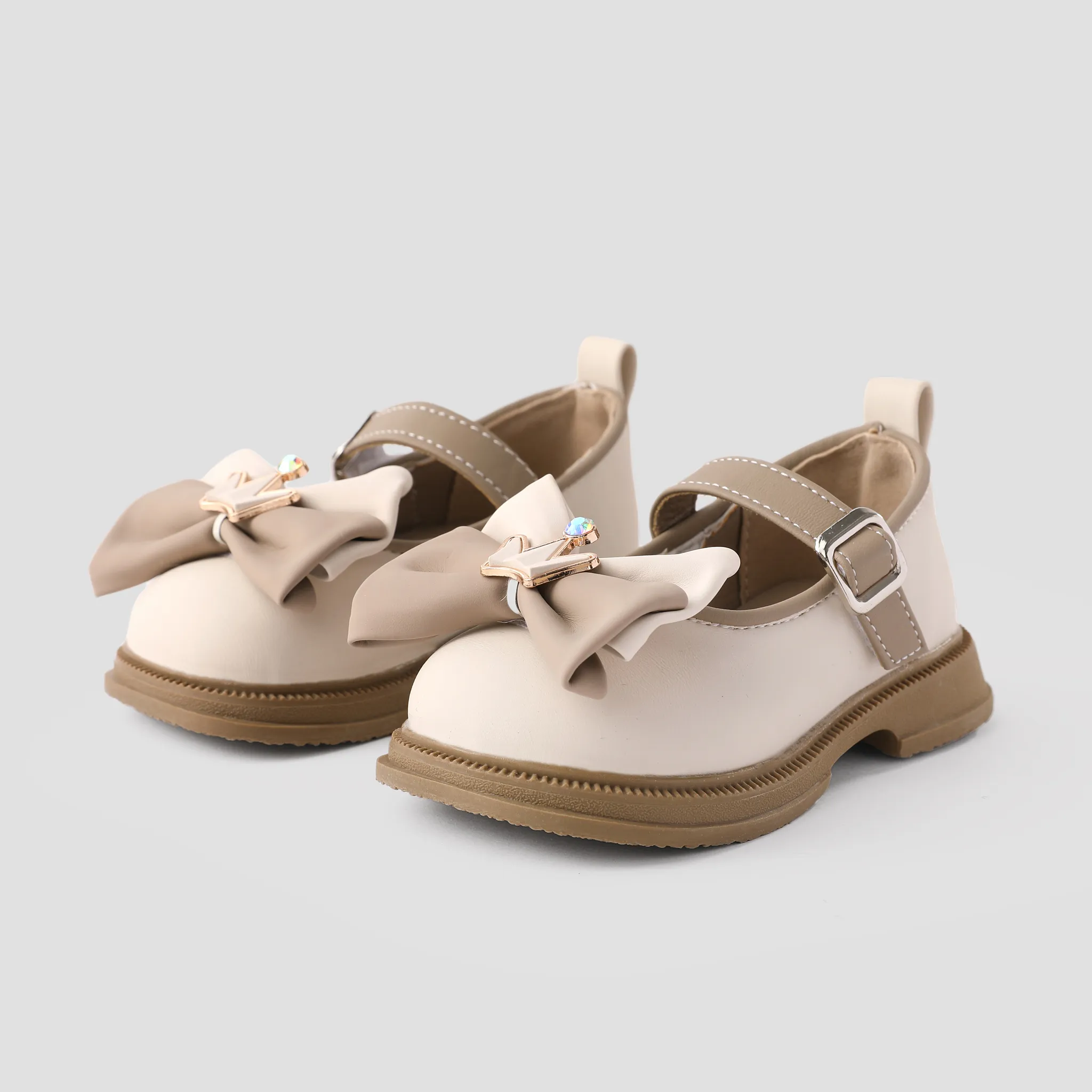 Toddler and Kids Girl's Sweet Bow Decor Velcro Leather Shoes