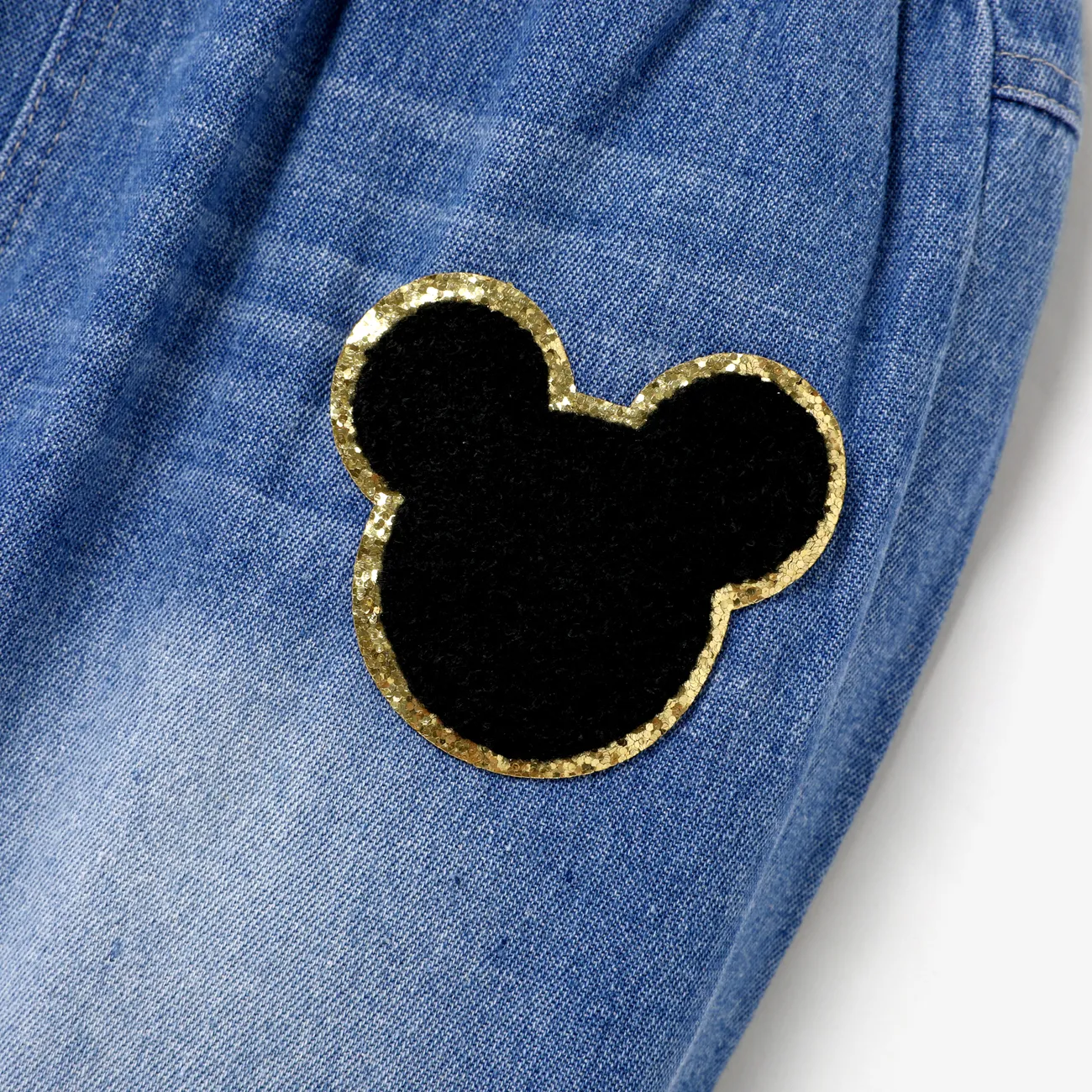 isney Mickey and Friends Toddler/Kid Boy Cotton Denim Jeans ou Disney Mickey e Minnie Character Pattern Print Crew Neck Sweatshirt azul denim big image 1