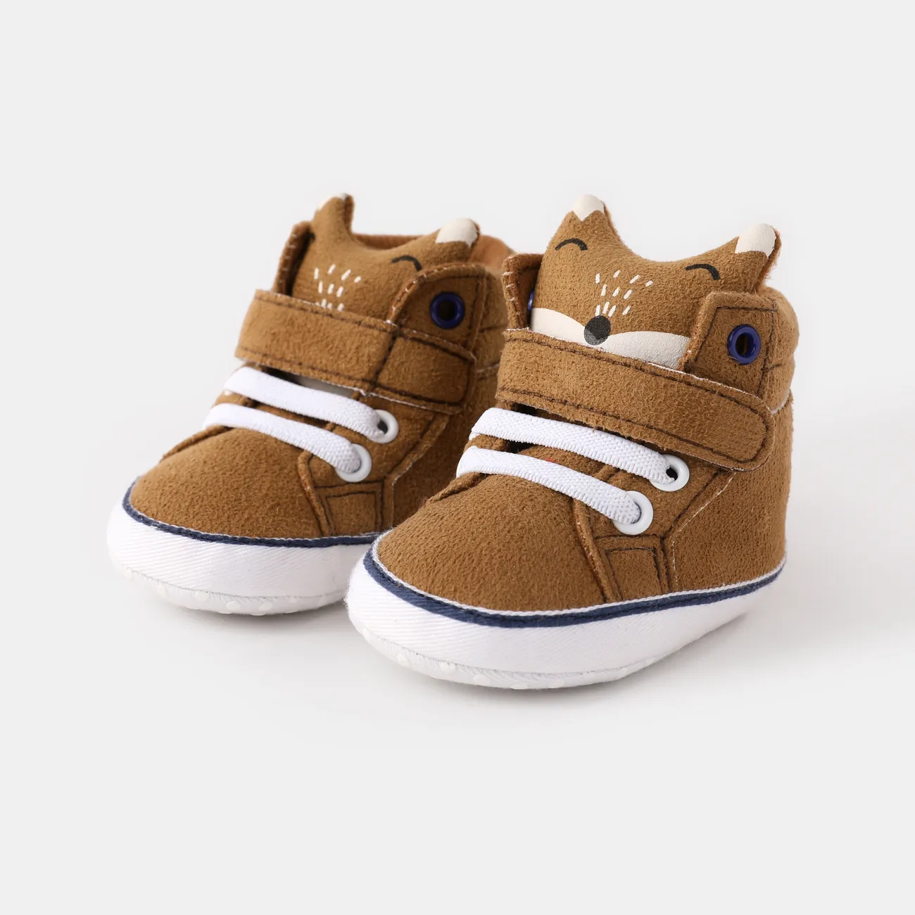 Baby & Toddler Cute Fox Pattern Velcro Prewalker Shoes Brown big image 1