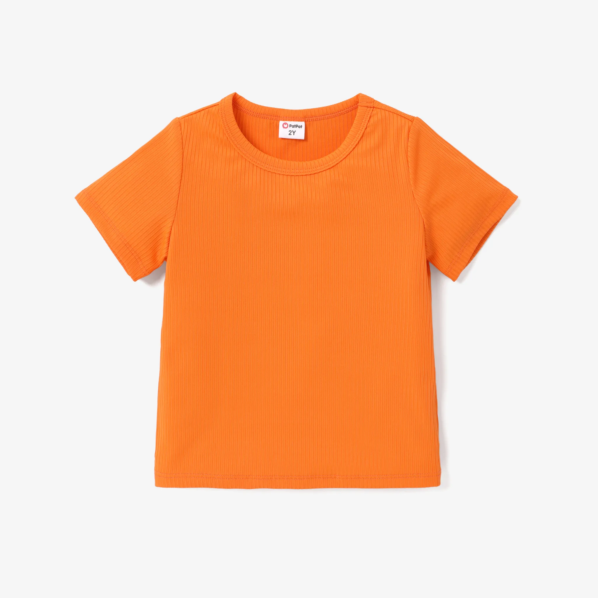 Toddler Girl Solid Short-sleeve Rib-knit Tee    big image 1
