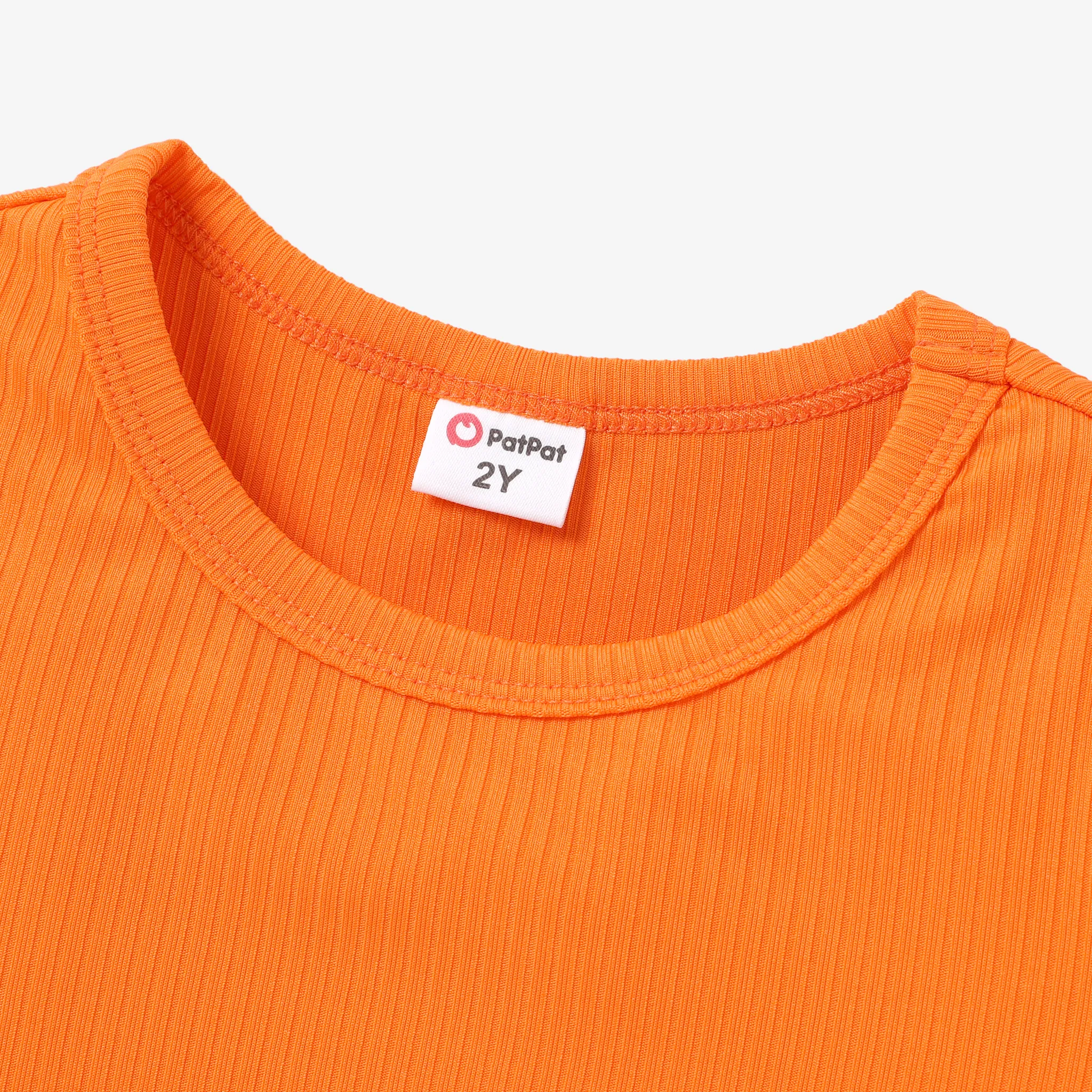 Toddler Girl Solid Short-sleeve Rib-knit Tee    image 3