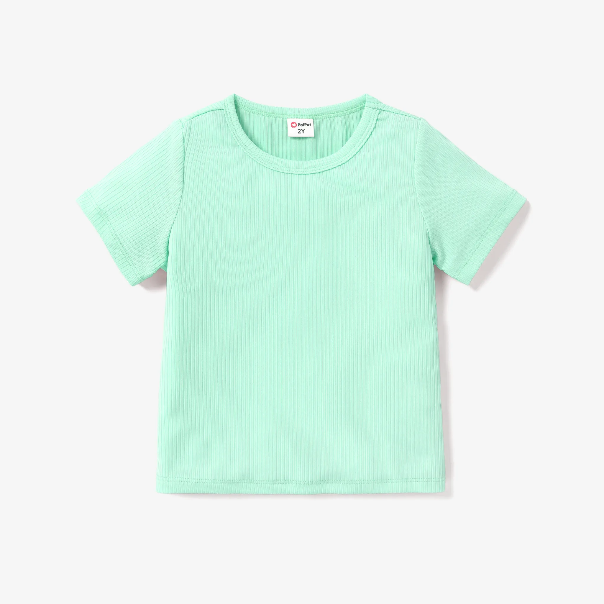 Toddler Girl Solid Short-sleeve Rib-knit Tee   Green