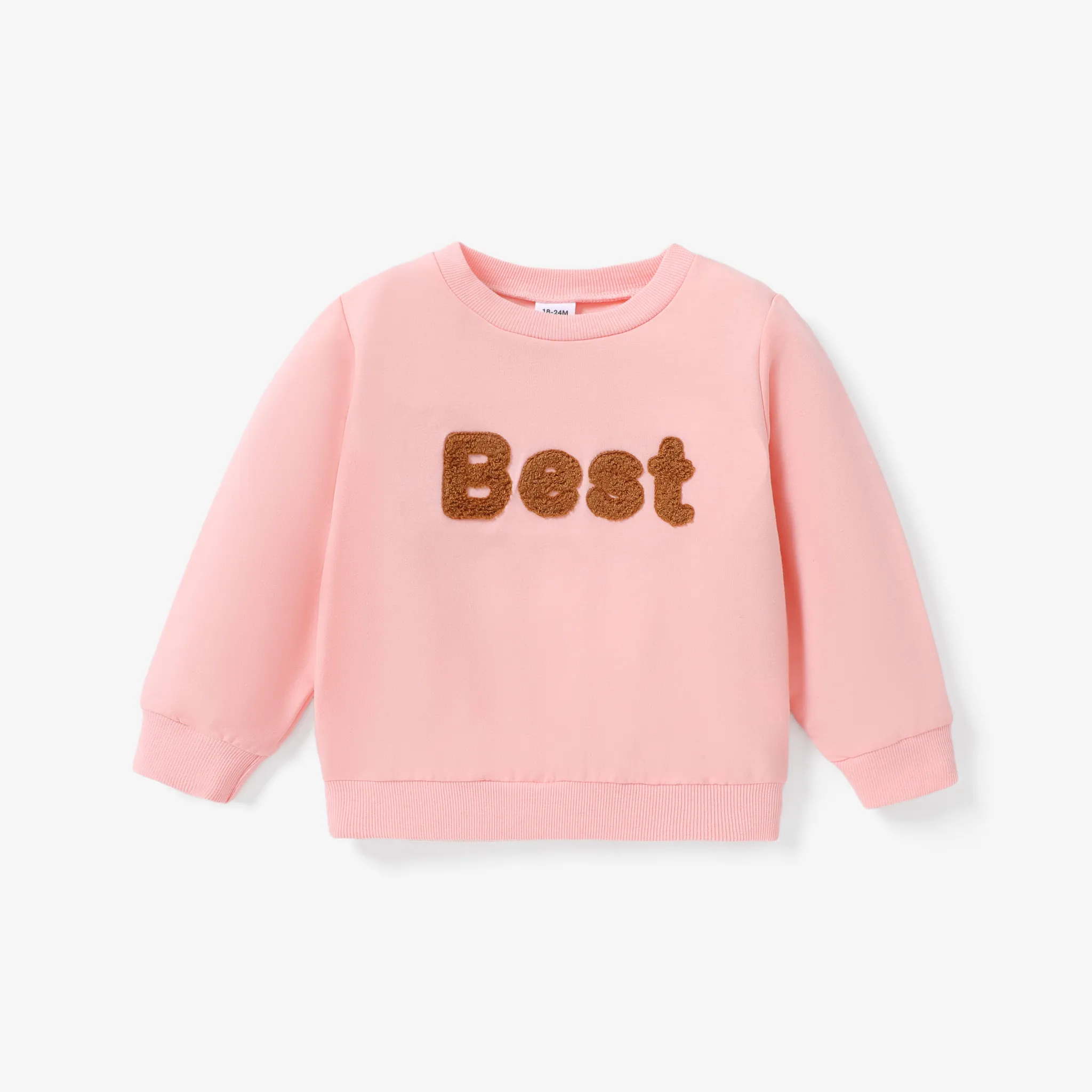 

Toddler Girl Letter Embroidered Pullover Sweatshirt